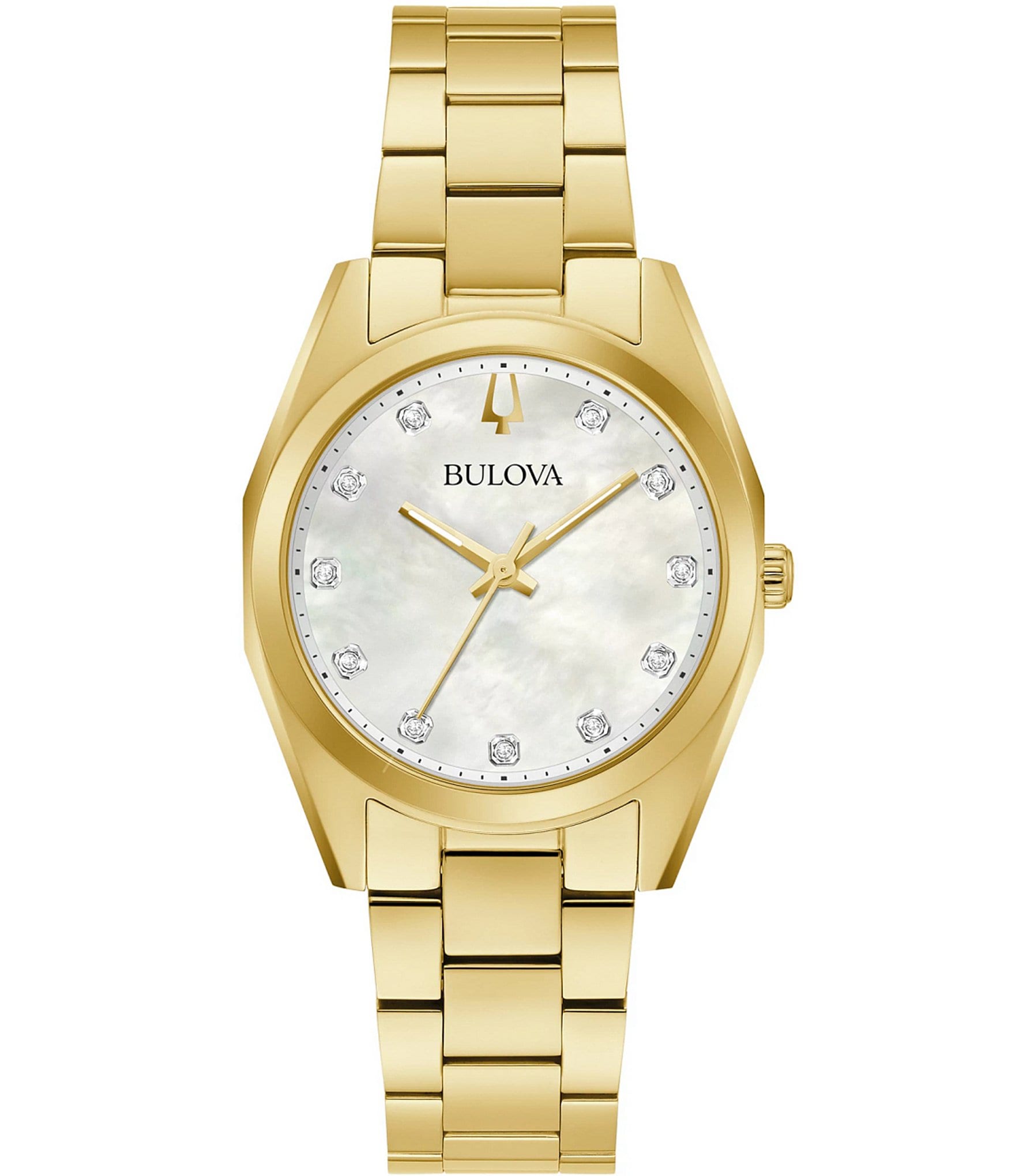 Bulova Women's Surveyor Quartz Analog Gold Tone Crystal Stainless Steel Bracelet Watch