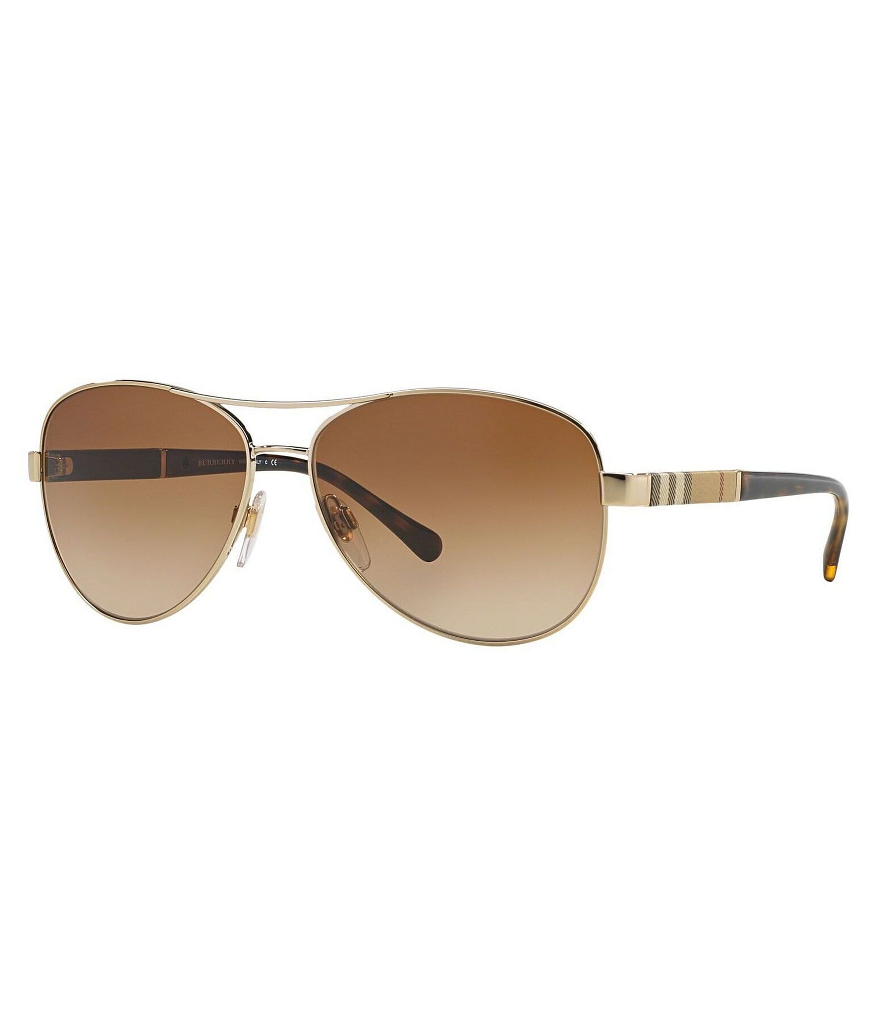 burberry gold aviator sunglasses