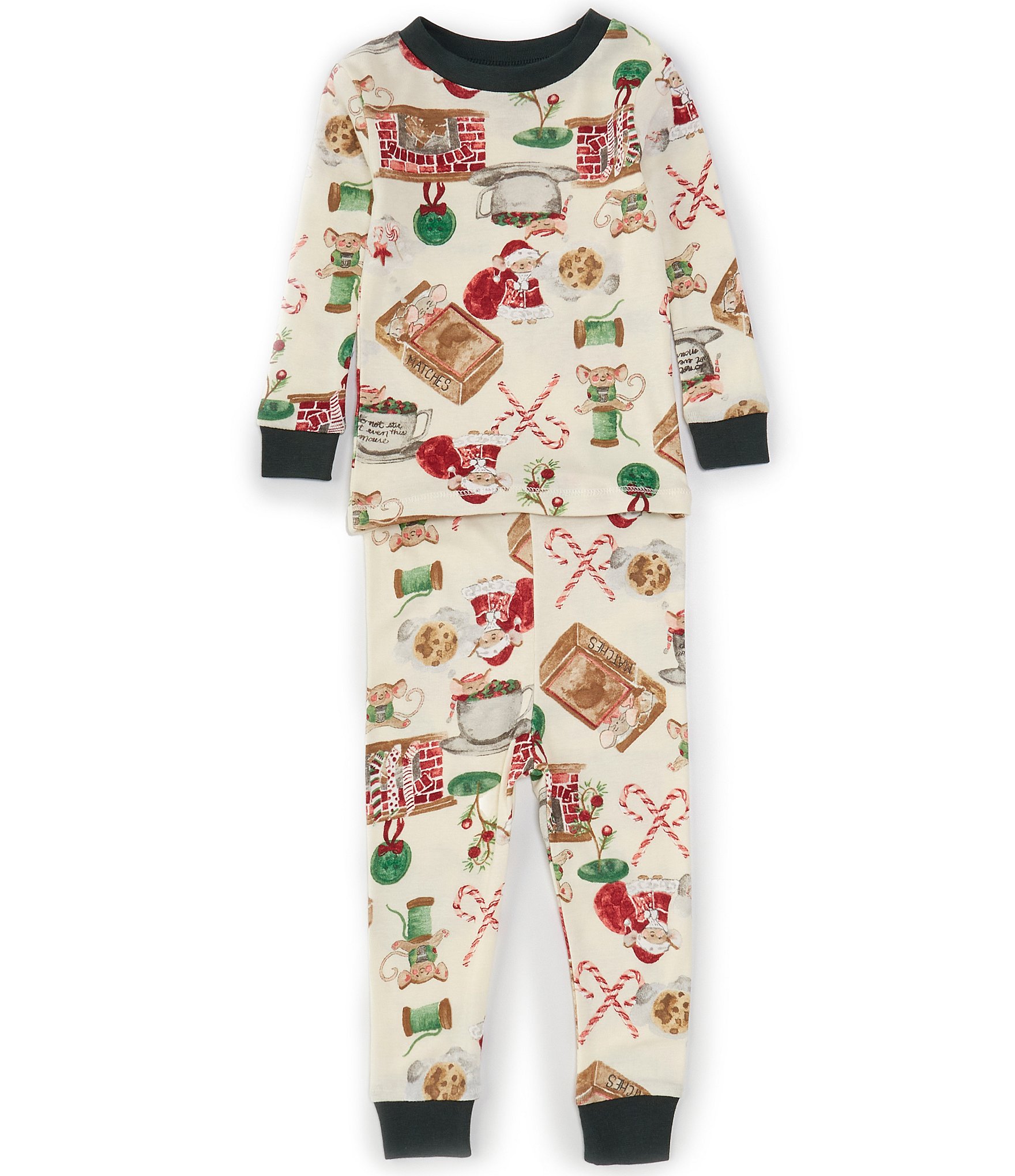 Burt's Bees Baby 12-24 Months Long-Sleeve Cute As A Button Pajama T-Shirt &  Matching Pant Set | Dillard's