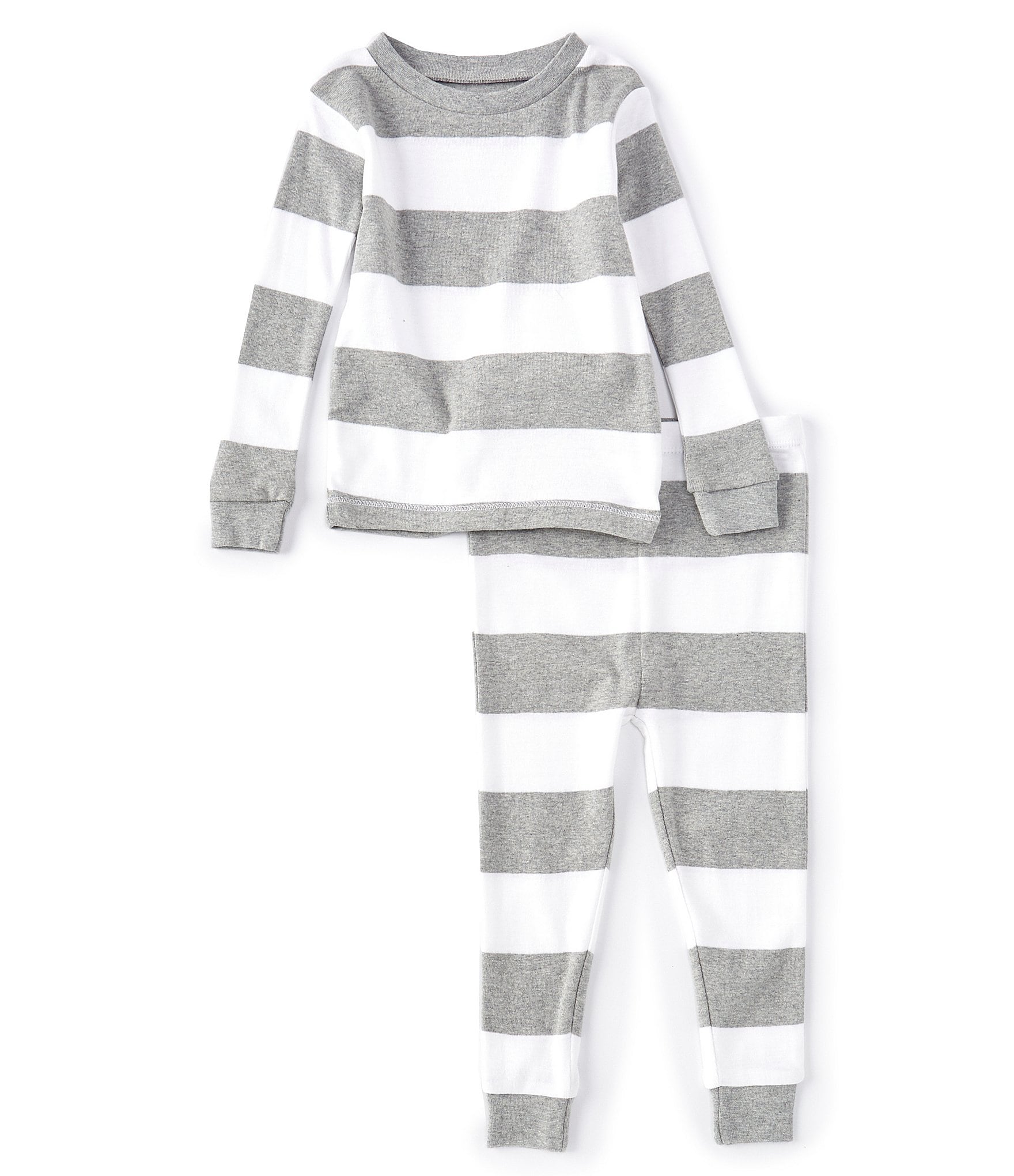 Burt's Bees Baby 12-24 Months Long-Sleeve Rugby Stripe 2-Piece Pajamas ...