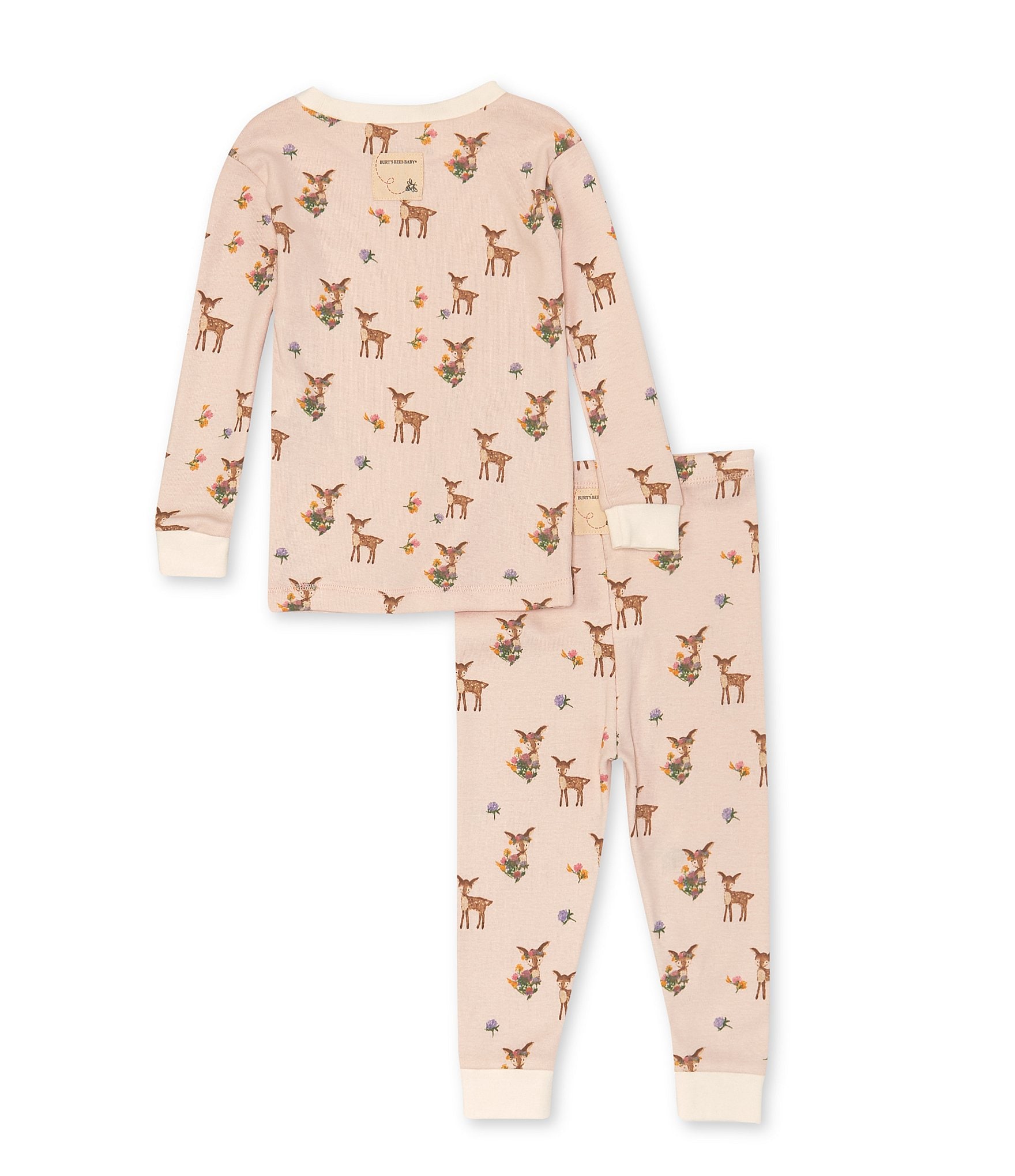 Burt's Bees Baby Girls 12-24 Months Snug-Fit Oh Deer 2-Piece Pajamas Set