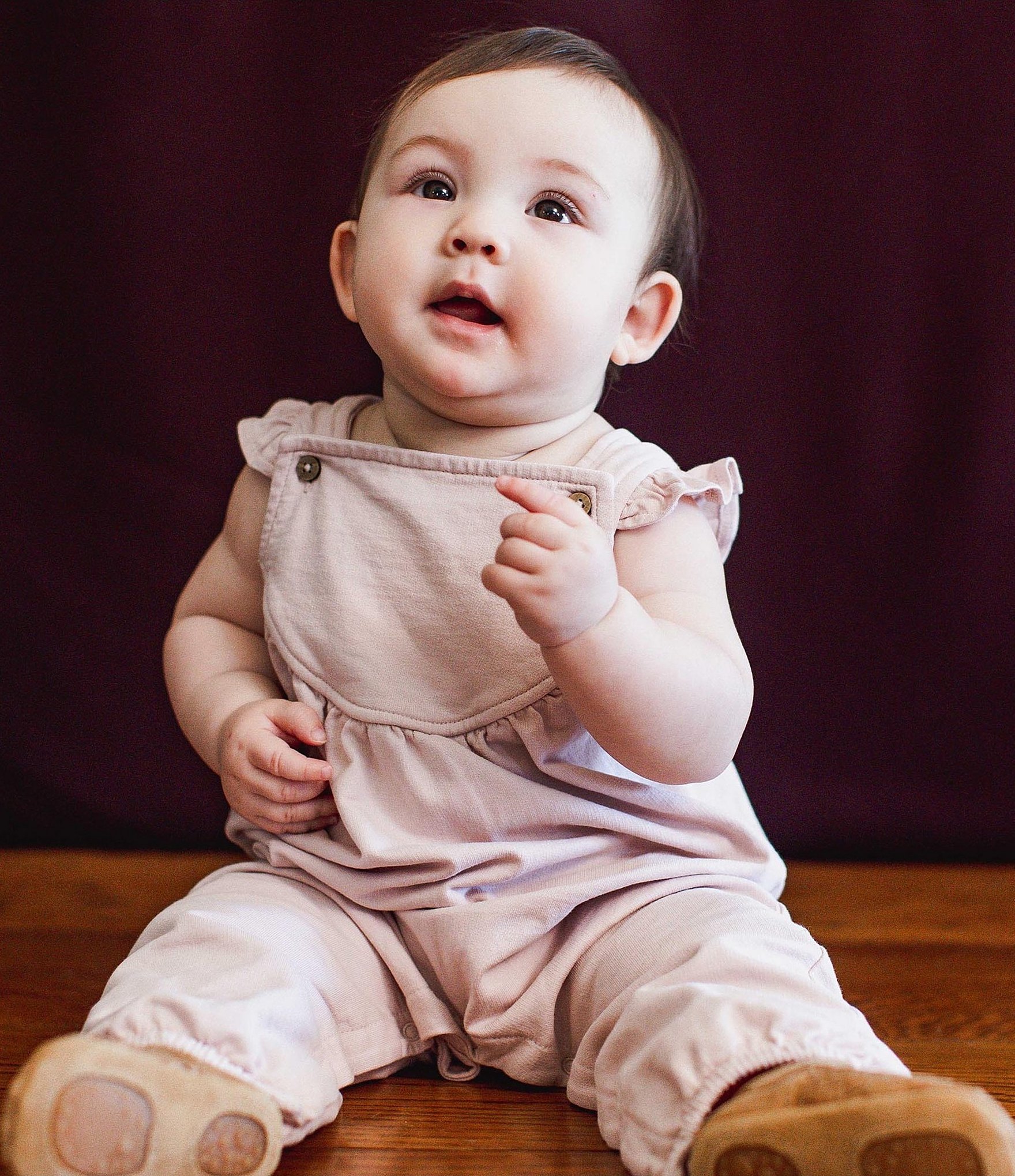 Burt's Bees Baby Girls Flutter Sleeve Jumpsuit