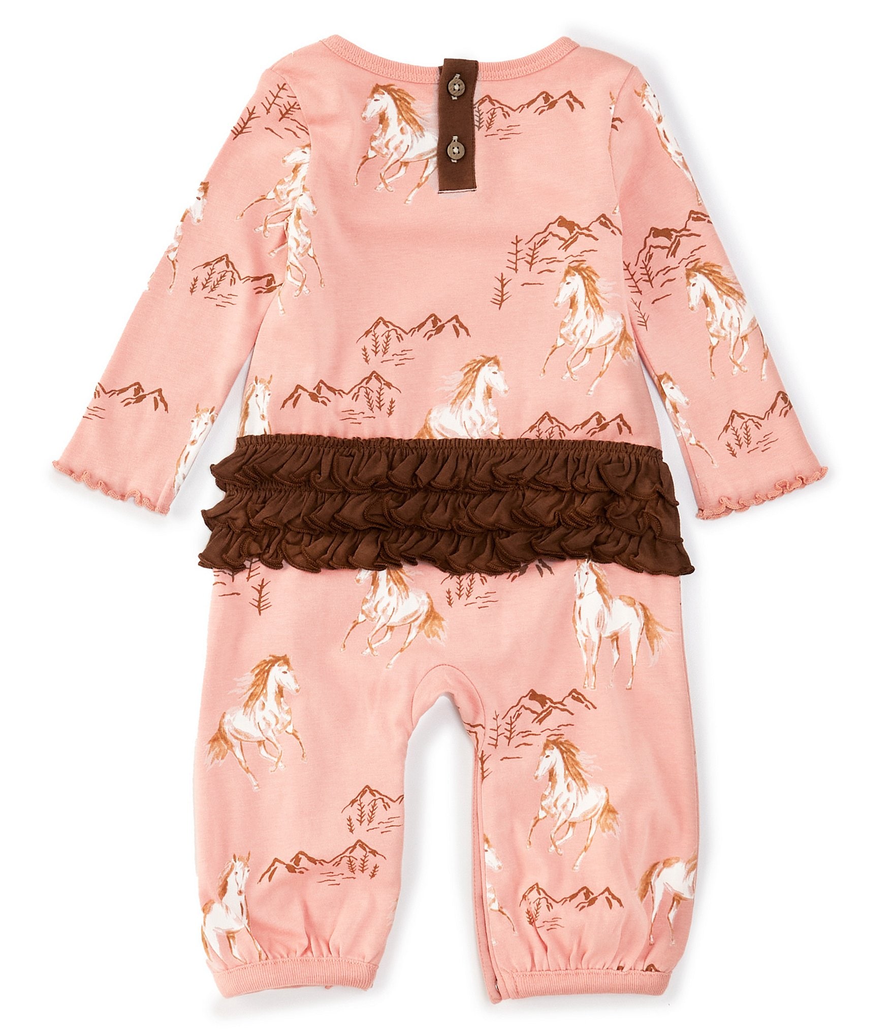 Burt's Bees Baby Girls Newborn-24 Months Long Sleeve Horse Love Coverall