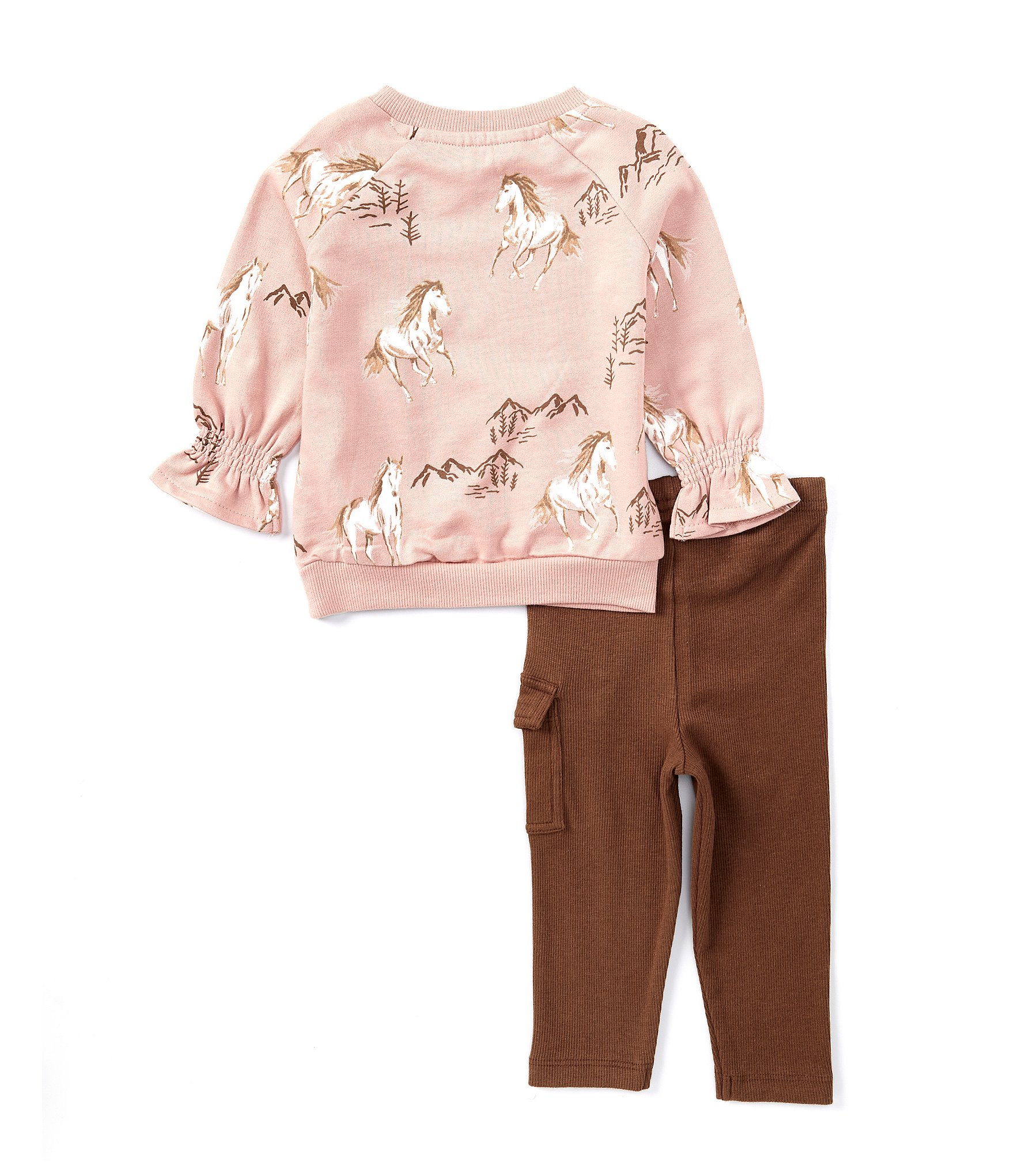 Burt's Bees Baby Girls Newborn-24 Months Long Sleeve Horse Love Top & Solid Leggings Set