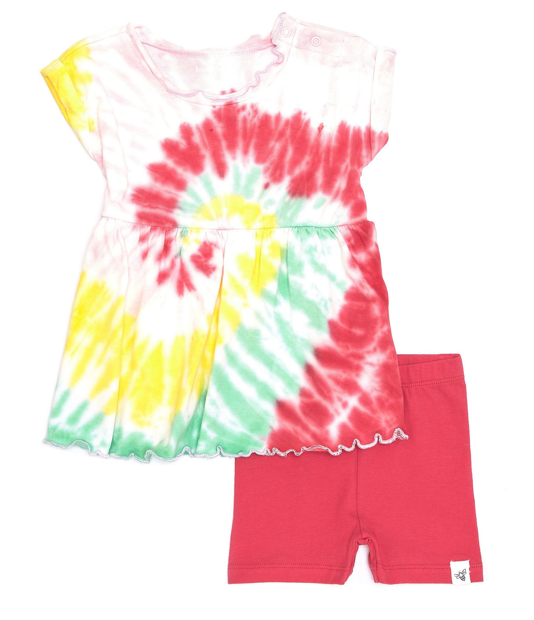 Burt's Bees Baby Girls Newborn-24 Months Tie Dye Tunic & Biker Short ...