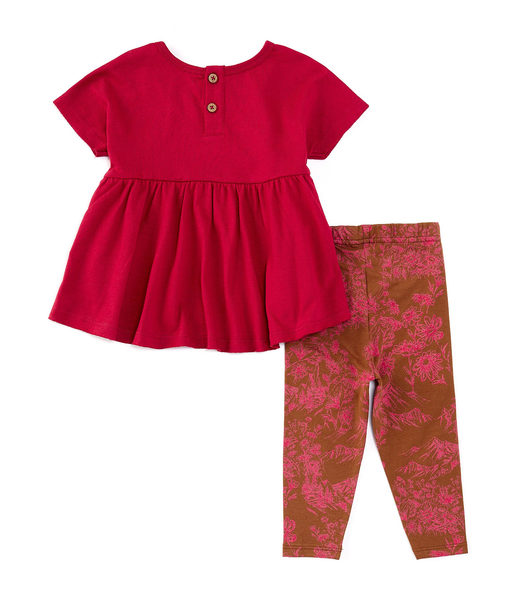 Burt's Bees Baby Girls Newborn-24 Months Valley Flowers Short Sleeve Tunic Top & Leggings Set