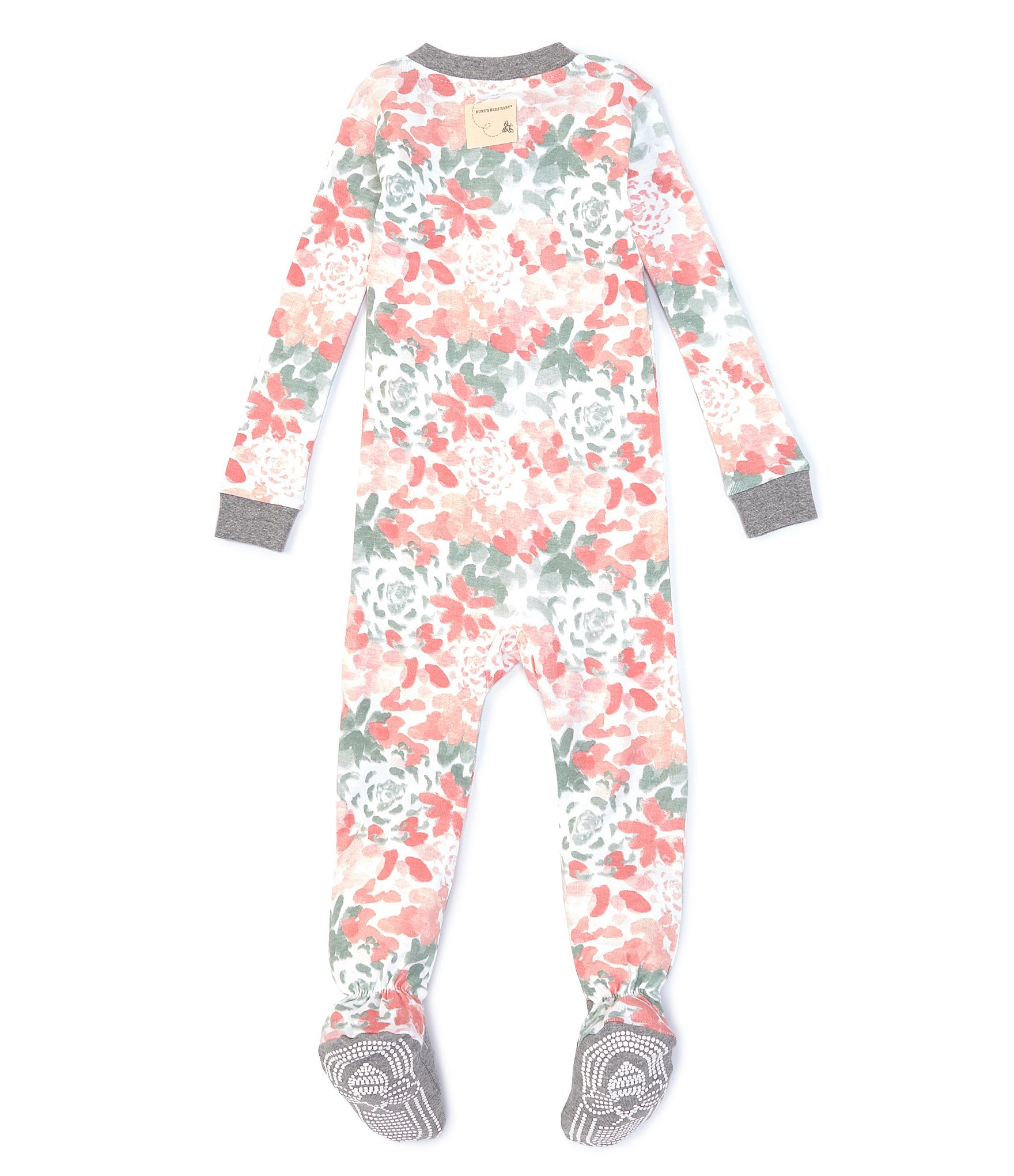 Burt's Bees Baby Girls 12-24 Months Long-Sleeve Tossed Succulent Footie Coverall