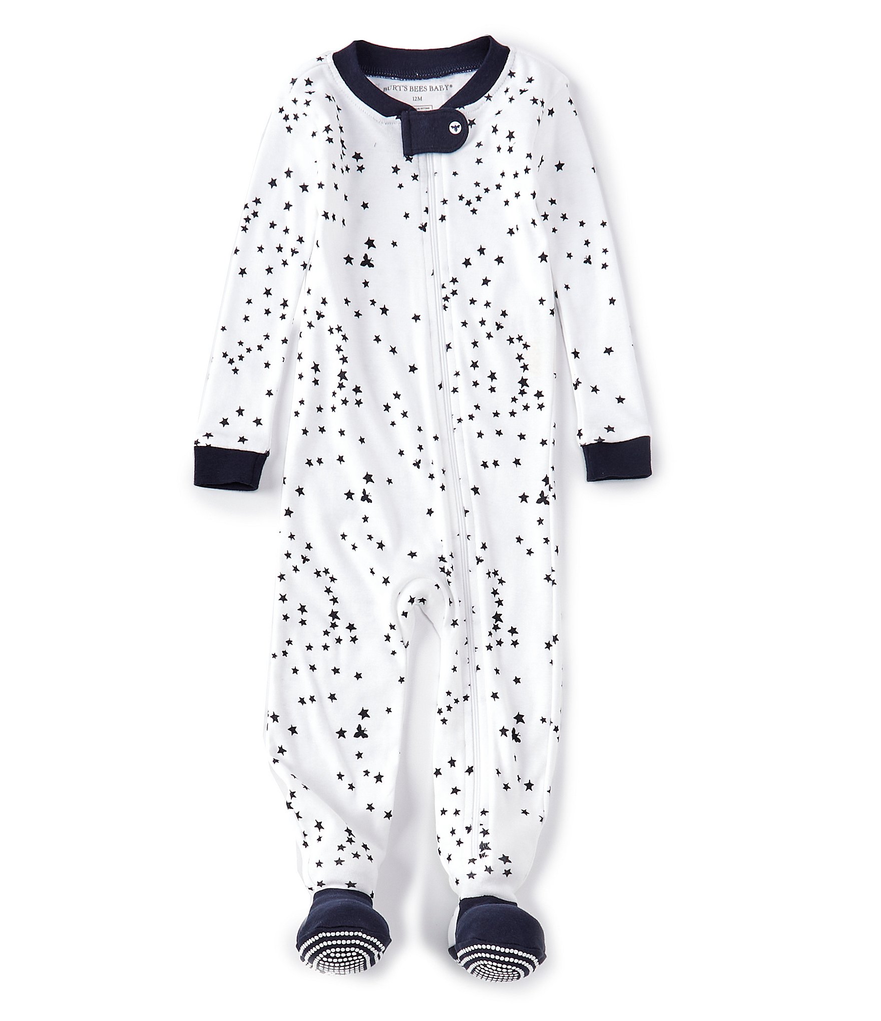 Burt's Bees Baby Newborn-24 Months Long-Sleeve Twinkle Bee Footed Sleeper