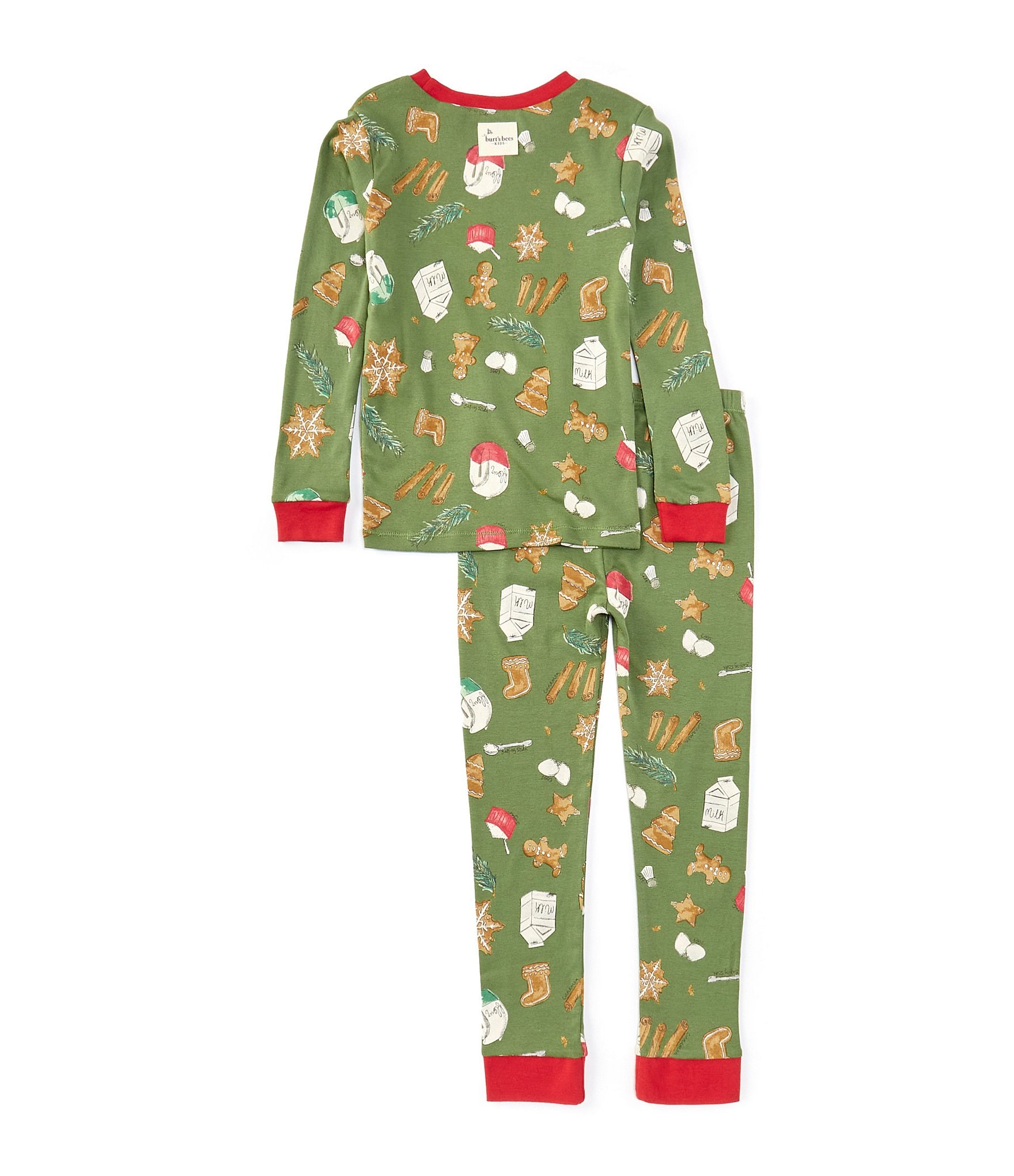 Burt's Bees Little Boys 2T-5T Long-Sleeve Holiday Cookies Pajama T-Shirt & Matching Pajama Pant Set