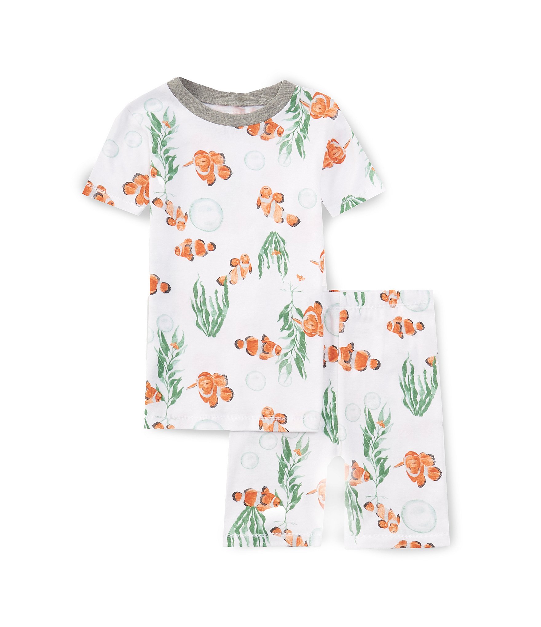 Burt's Bees Little Boys 2T-5T Short Sleeve Clown Fish T-Shirt And Shorts  Pajama Set
