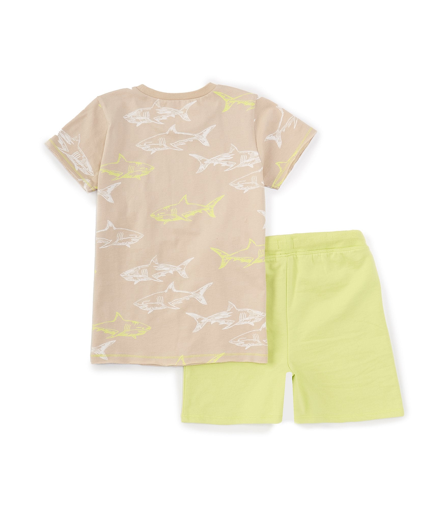 Burt's Bees Little Boys 2T-5T Short Sleeve Shark T-Shirt And Shorts Set