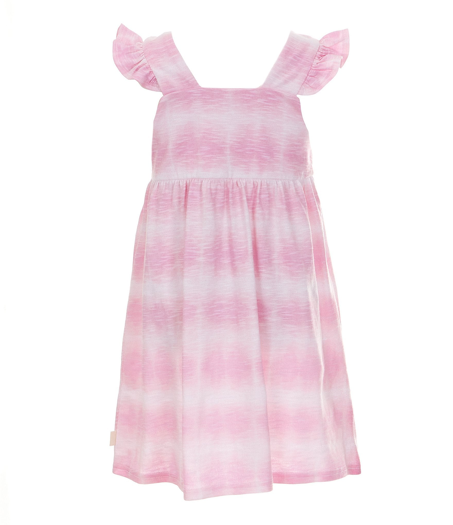 Burt's Bees Little Girls 2T-5T Flutter-Sleeve Wavy-Tie-Dye Dress