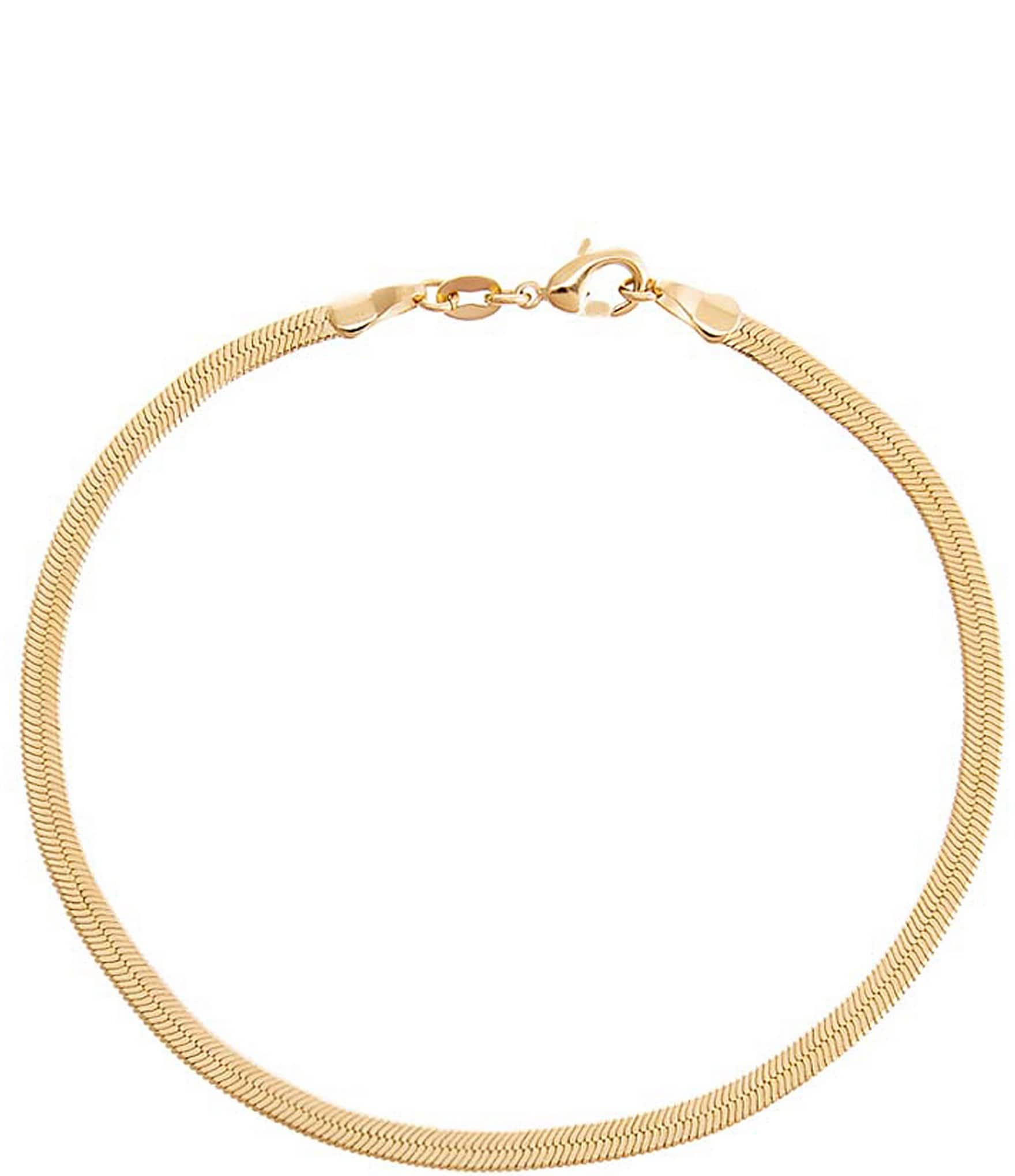 By Adina Eden Herringbone Chain Anklet