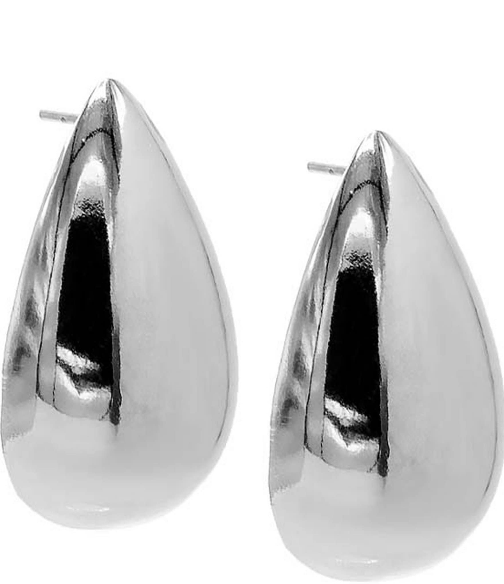 By Adina Eden Solid Chunky Teardrop Hoop Earrings