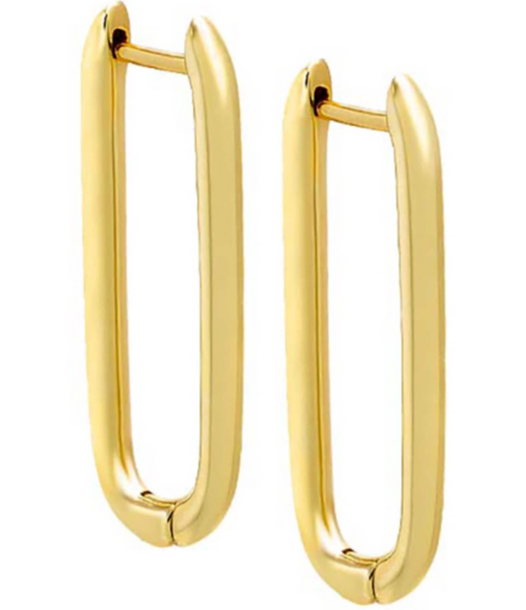 TAI JEWELRY  Small Thin Gold Hoops With CZ Accent