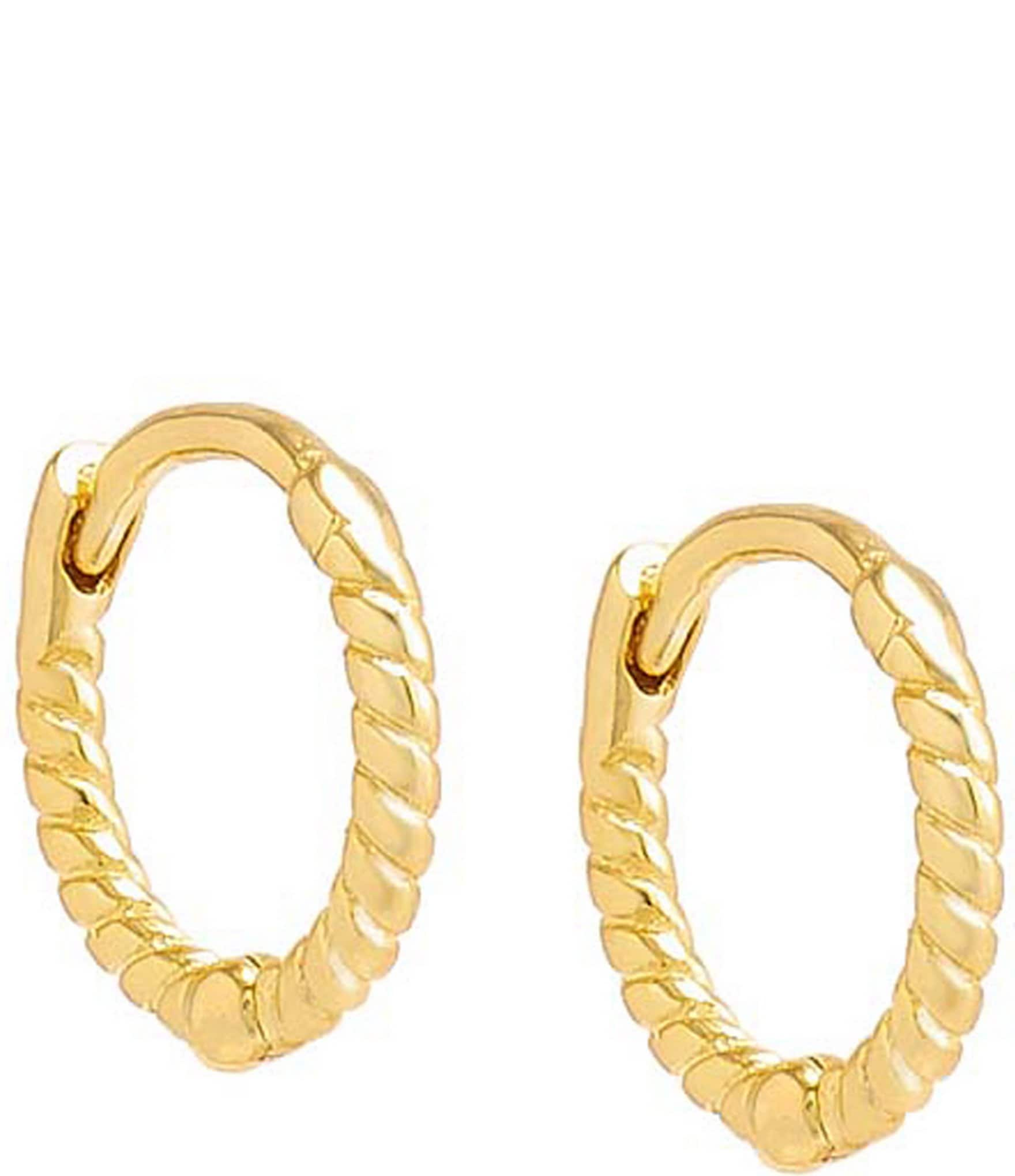 By Adina Eden Twisted Huggie Hoop Earrings