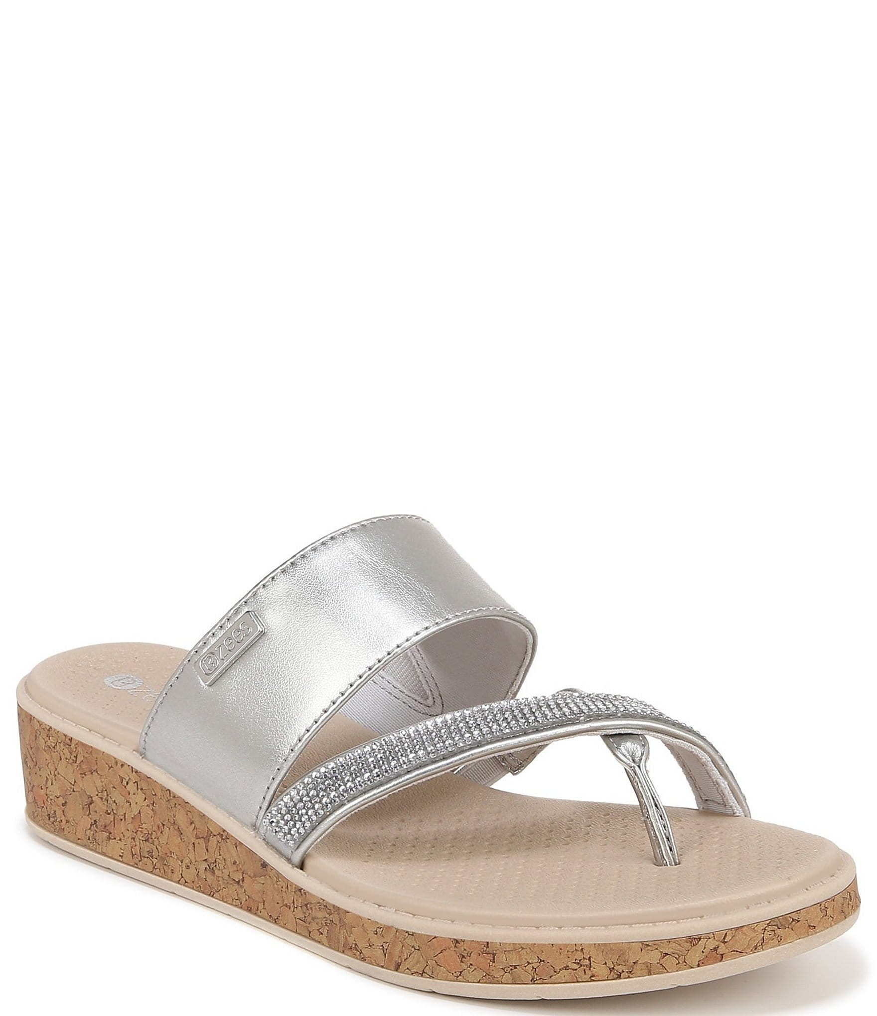 Bzees Bora Bright Washable Rhinestone Wedge Sandals | Dillard's
