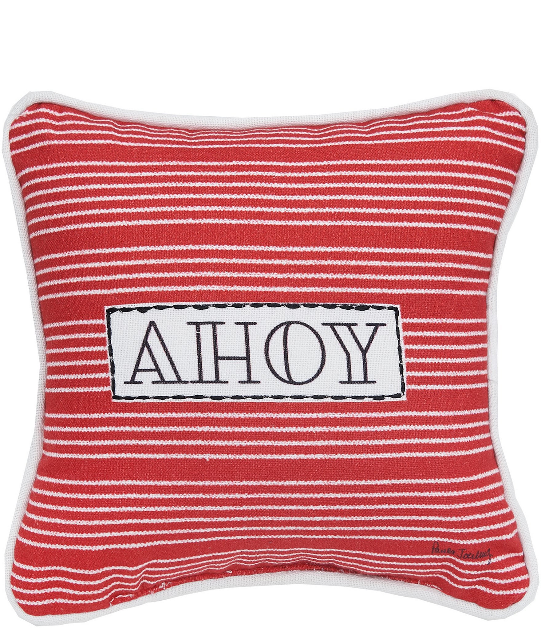 C&F Home Ahoy Stripe Printed and Applique Throw Pillow