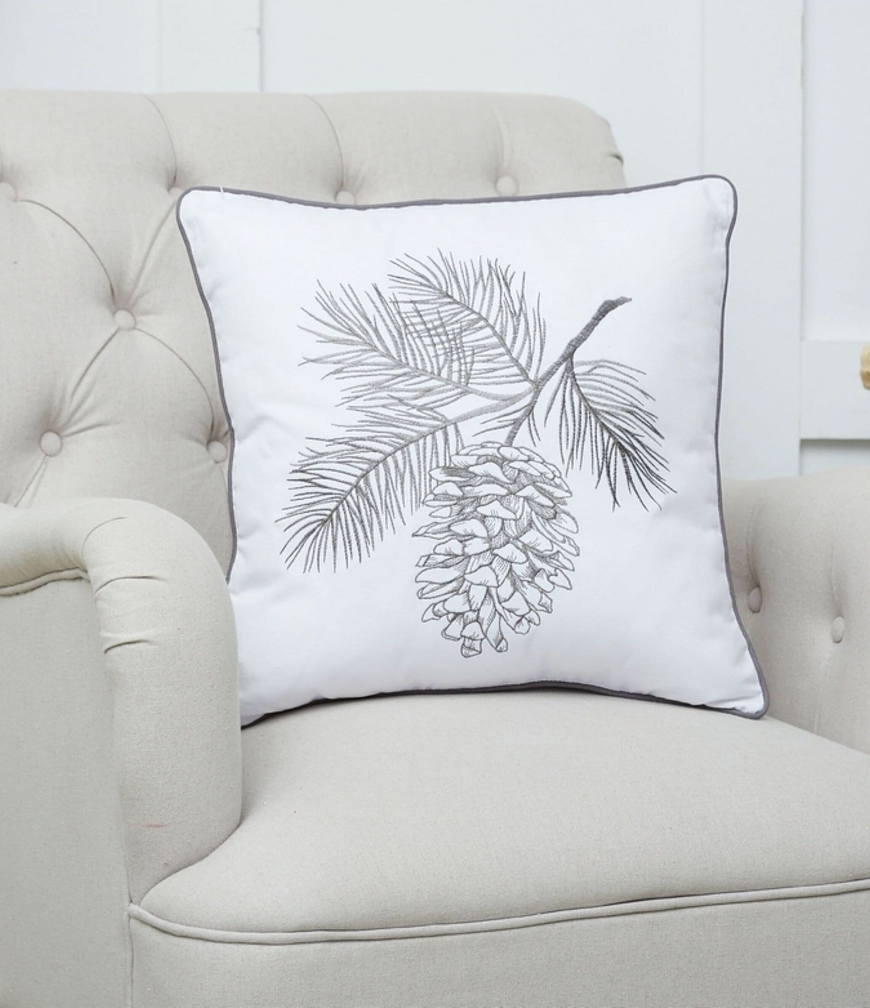 C&F Home Pinecone Spring Embroidered Throw Pillow