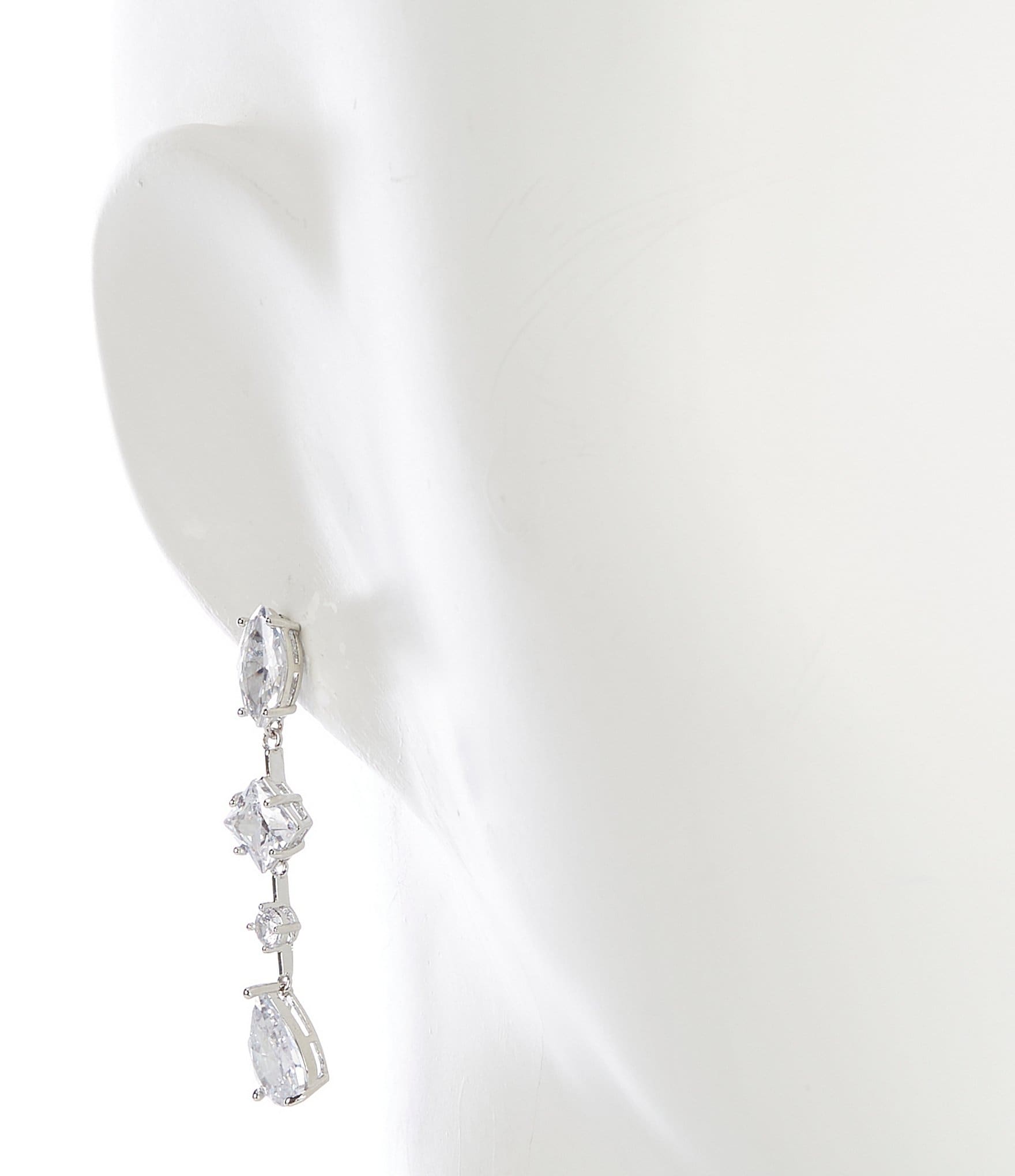 C by Cezanne Linear Crystal Earrings