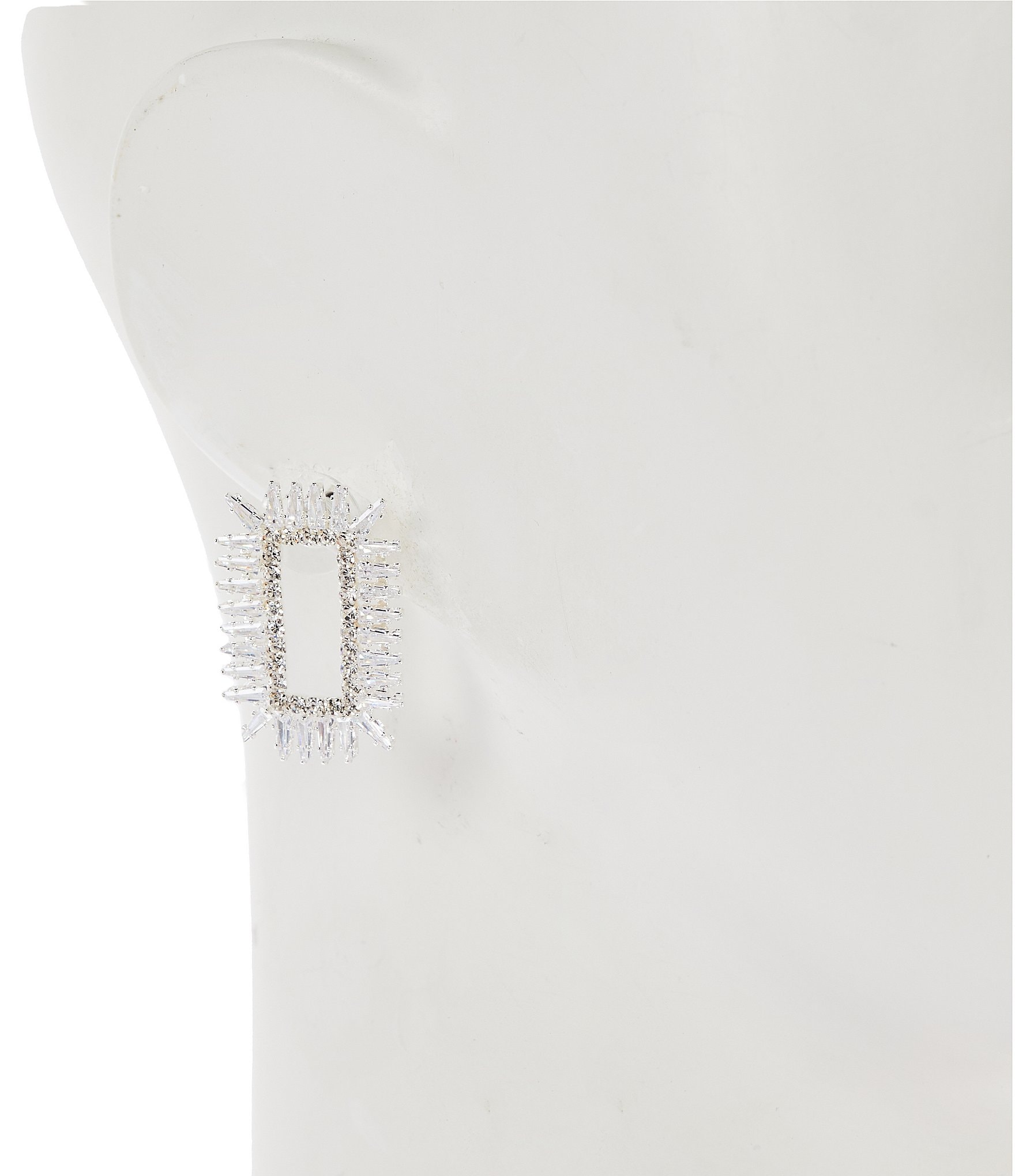 C by Cezanne Spike Rectangle Stud Earrings