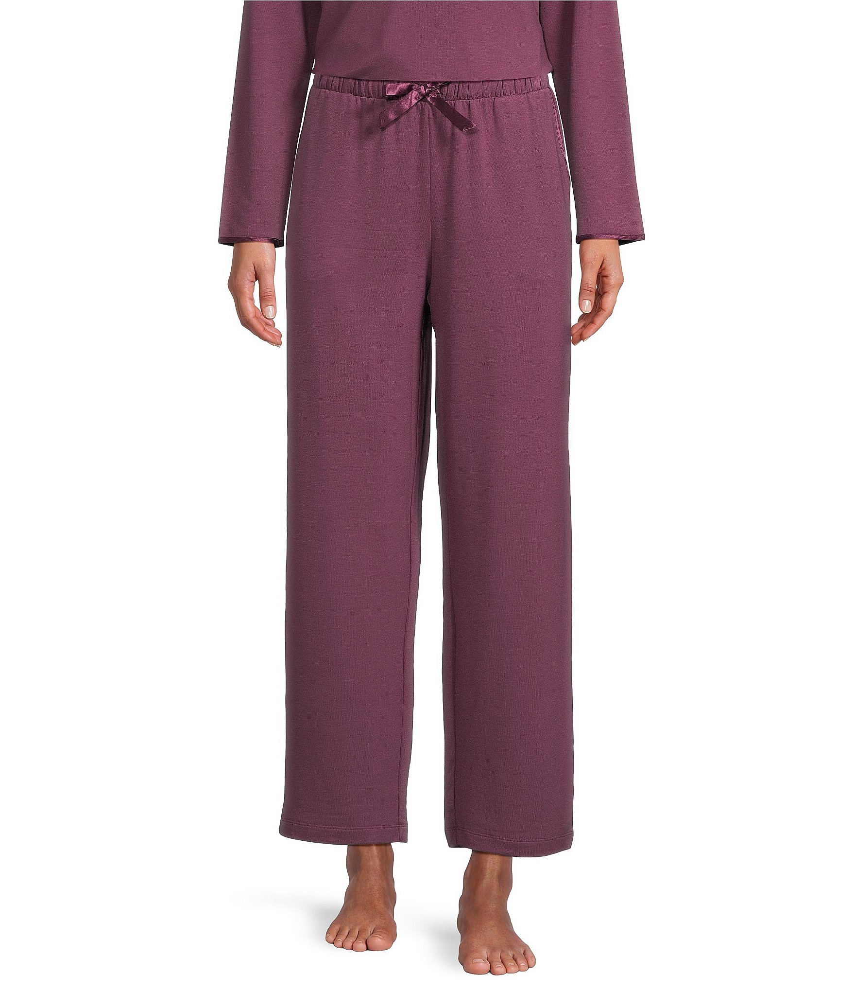 Cabernet French Terry Drawstring Tie Coordinating Sleep Pant