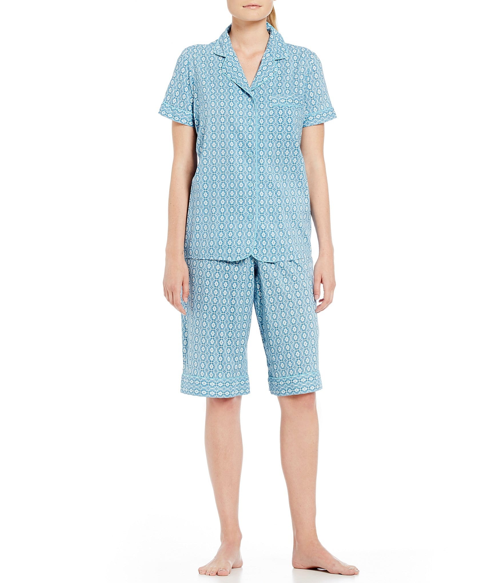 Cabernet Geometric Bermuda Pajamas | Dillards