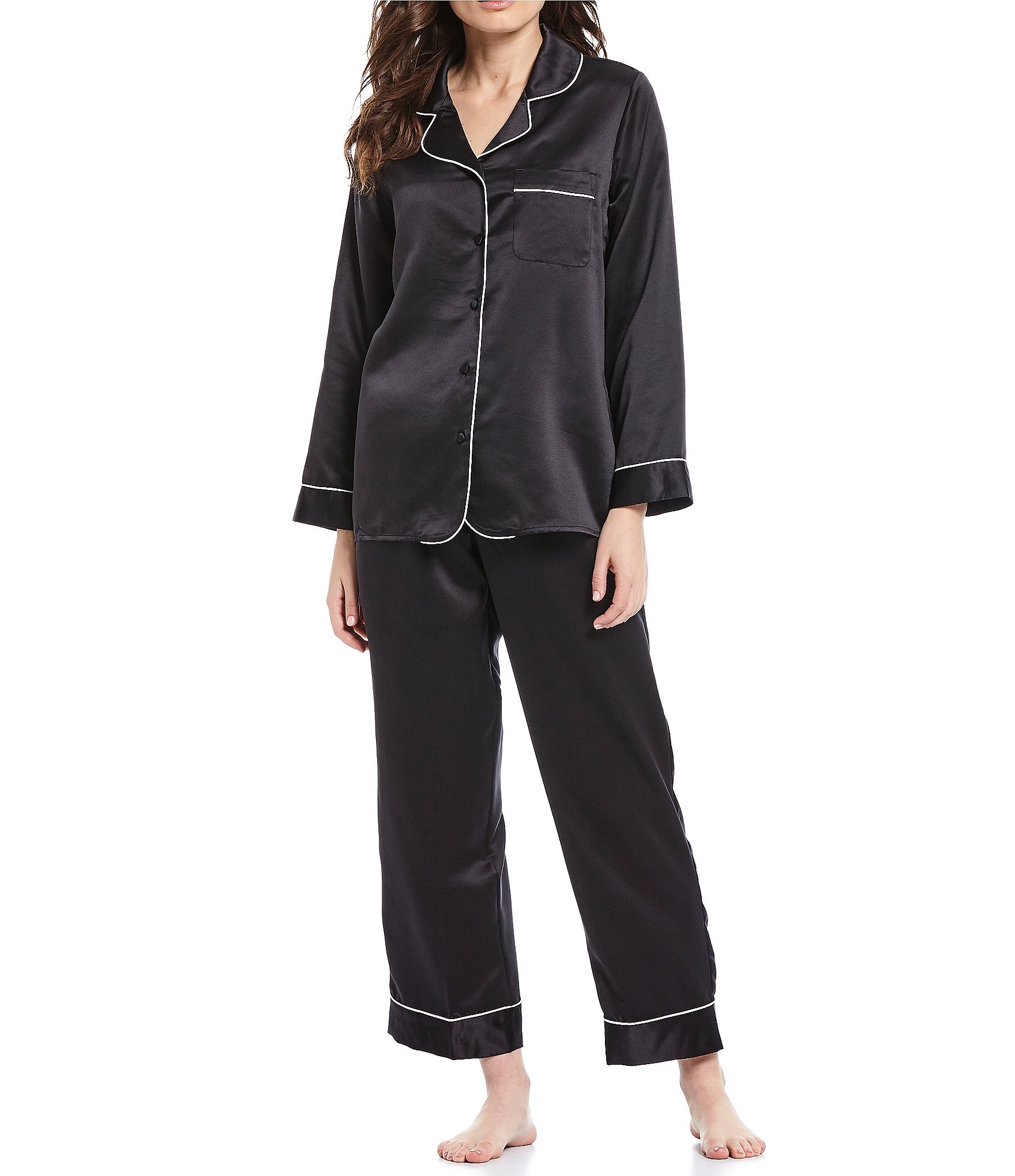  Senert Satin Pajamas For Women Silk Short Sleeve Sleepwear  Top And Pajama Shorts Set Causal Pjs Dark Green