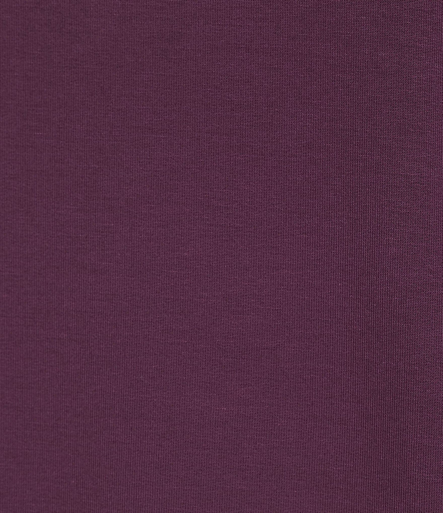 Cabernet Solid French Terry Split Round Neck Long Sleeve Coordinating Sleep Top