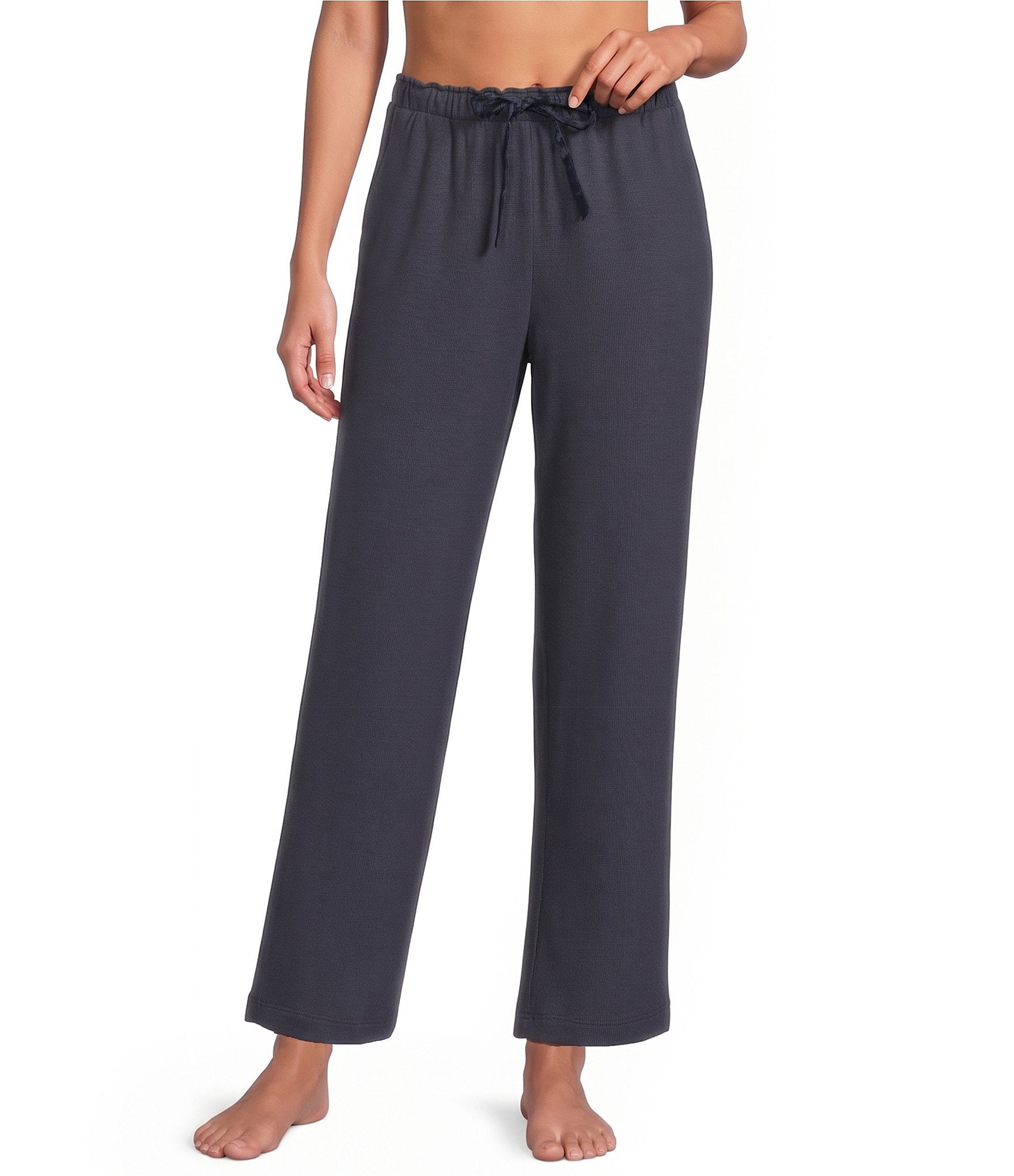 Cabernet Solid French Terry Wide Leg Coordinating Sleep Pants