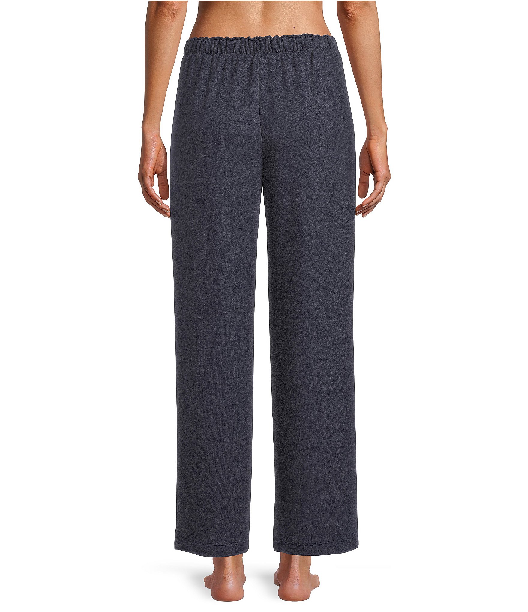 Cabernet Solid French Terry Wide Leg Coordinating Sleep Pants