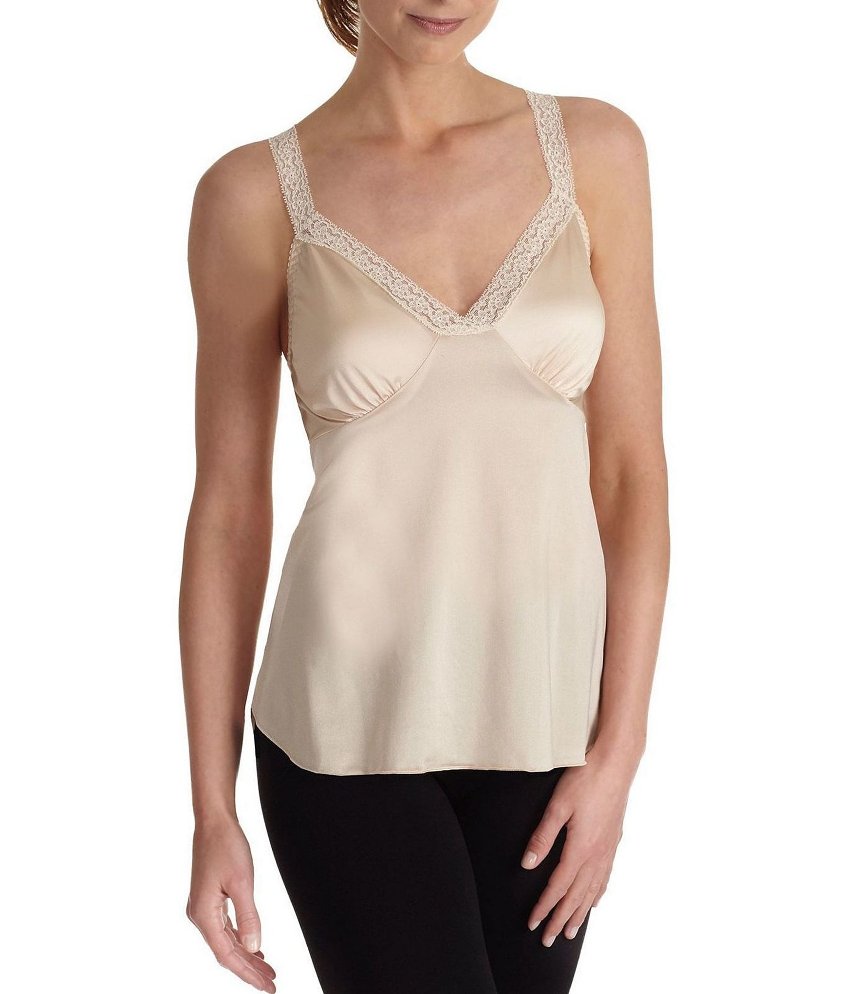 Nude Cotton Mix Lace Cami Top | SilkFred US