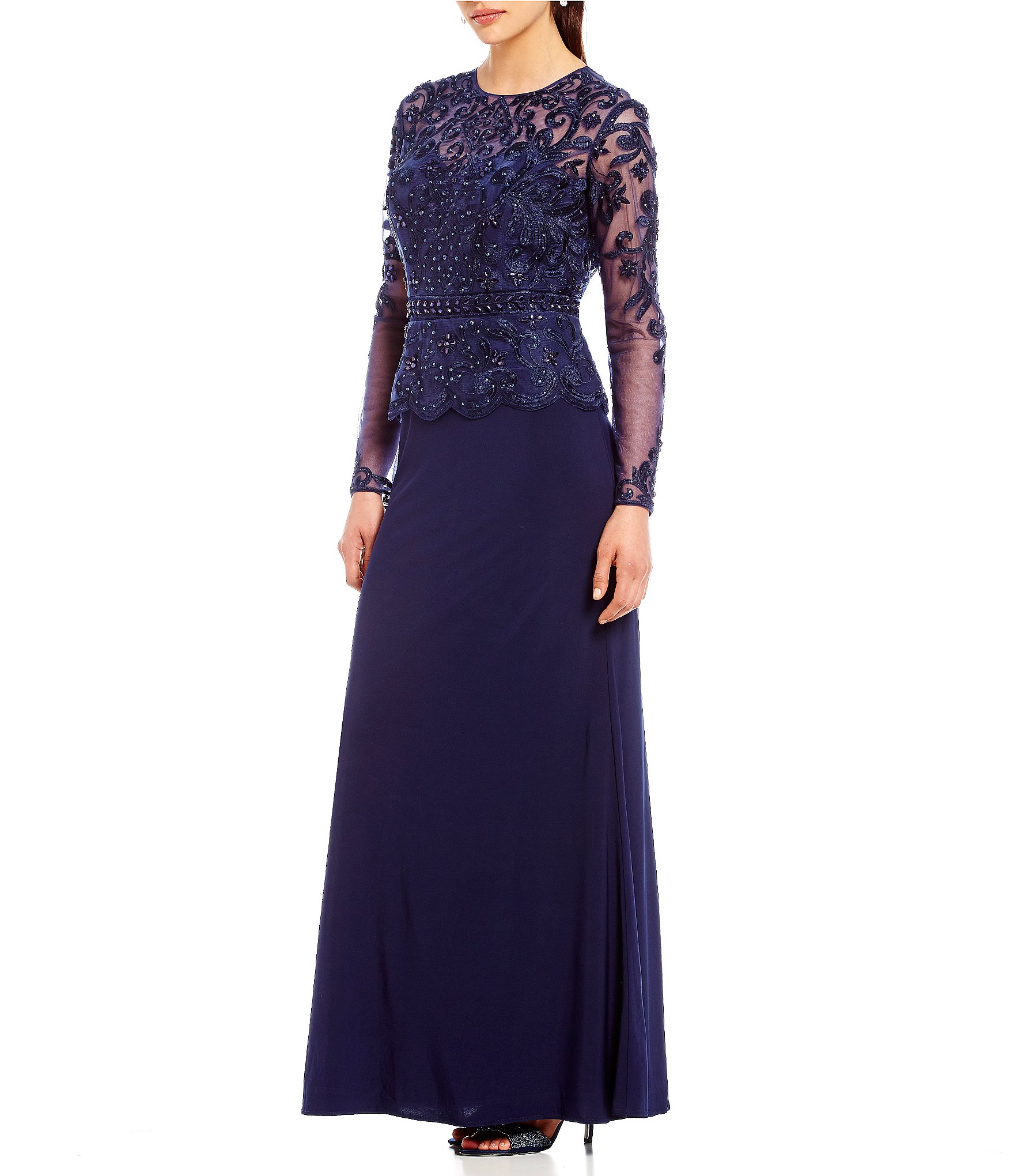 cachet navy evening gown