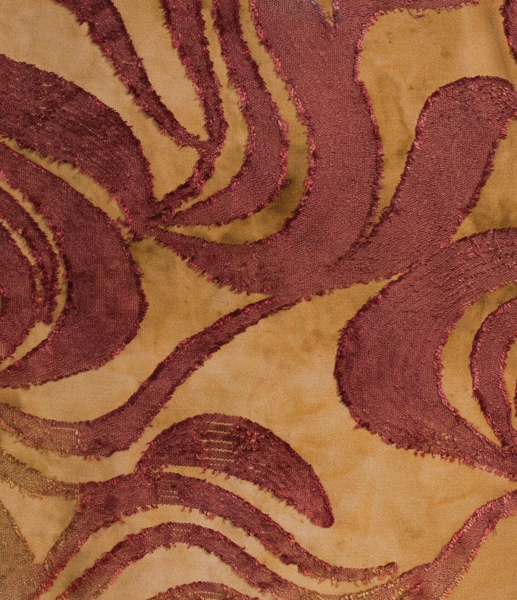 Calessa Burnout Tie-Dye Printed Crew Neck 3/4 Sleeve Asymmetric Dipped Hem Tunic