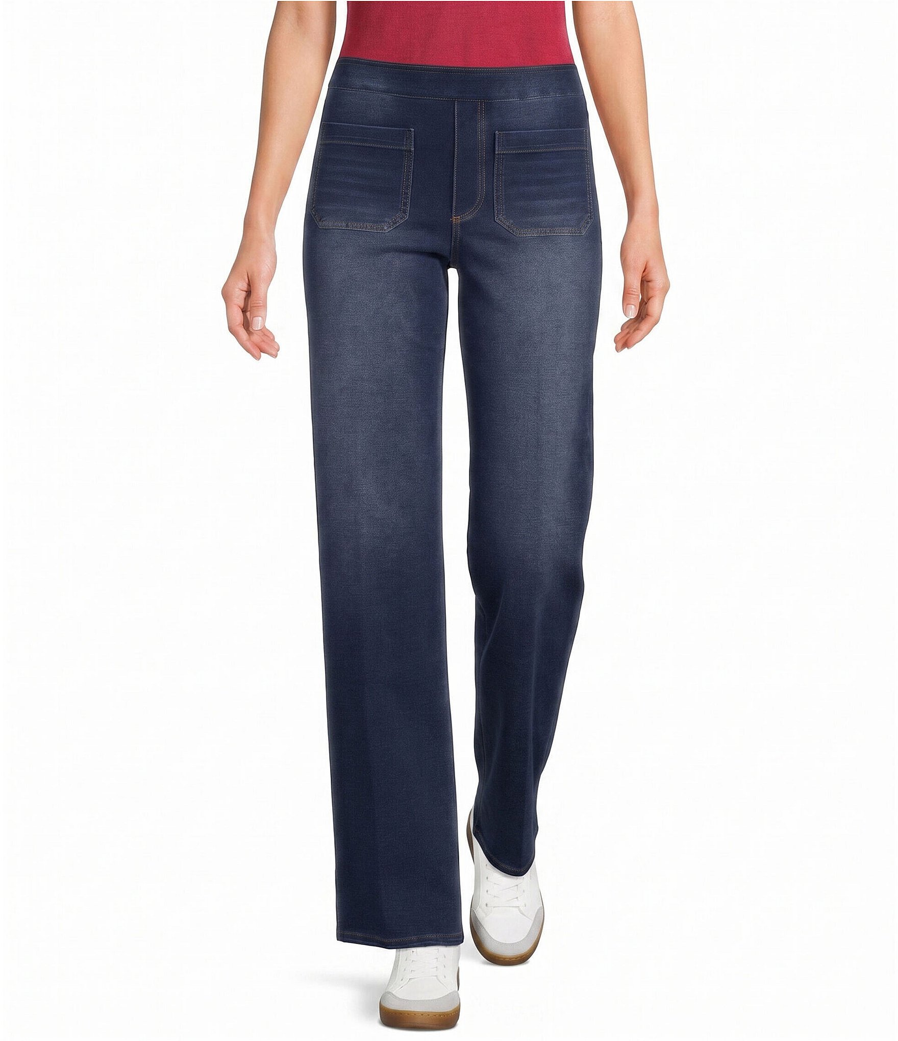Calessa Denim Wide Leg Ankle Pants