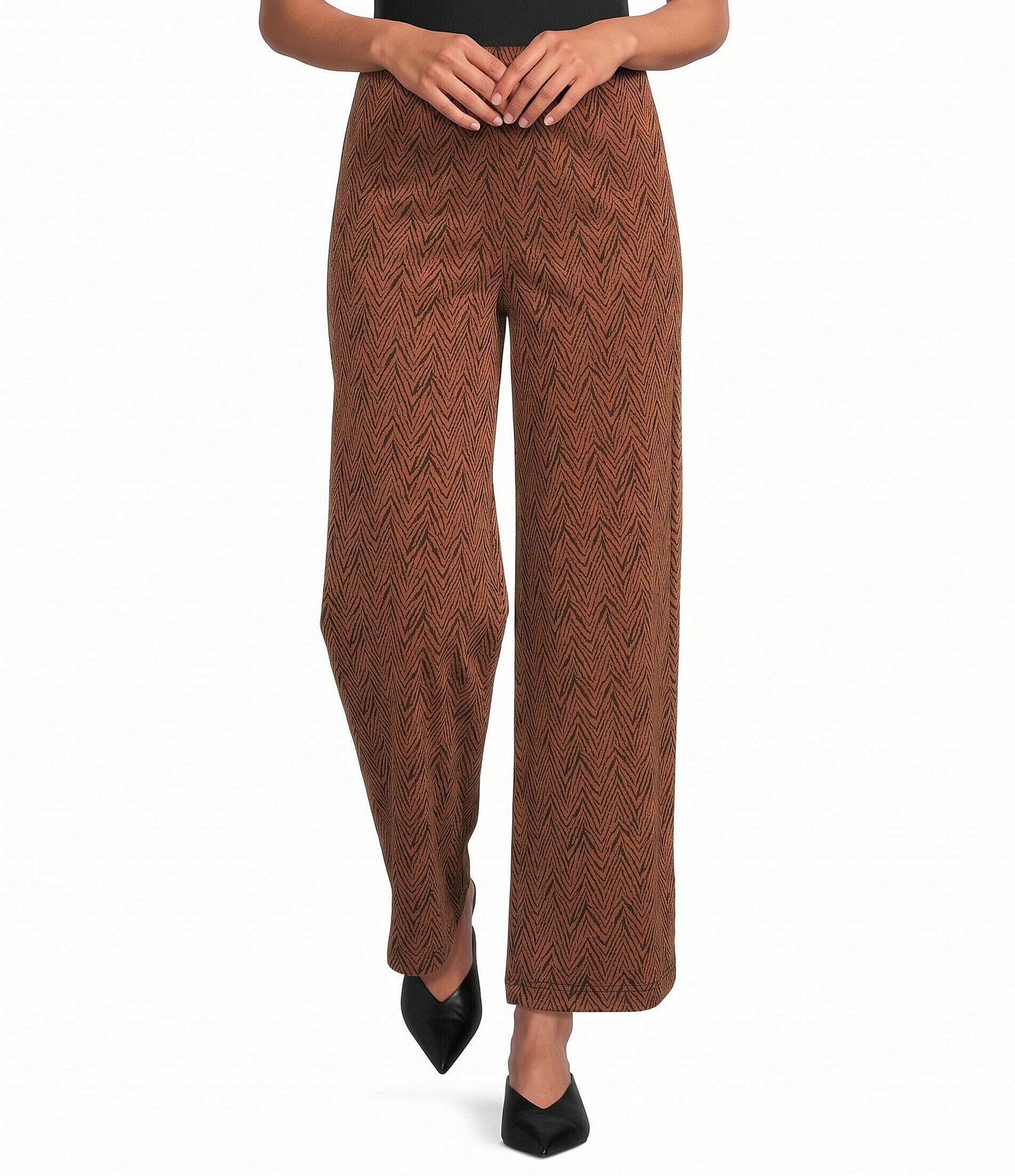 Calessa Jacquard Knit Wide Leg Pull-On Coordinating Pants