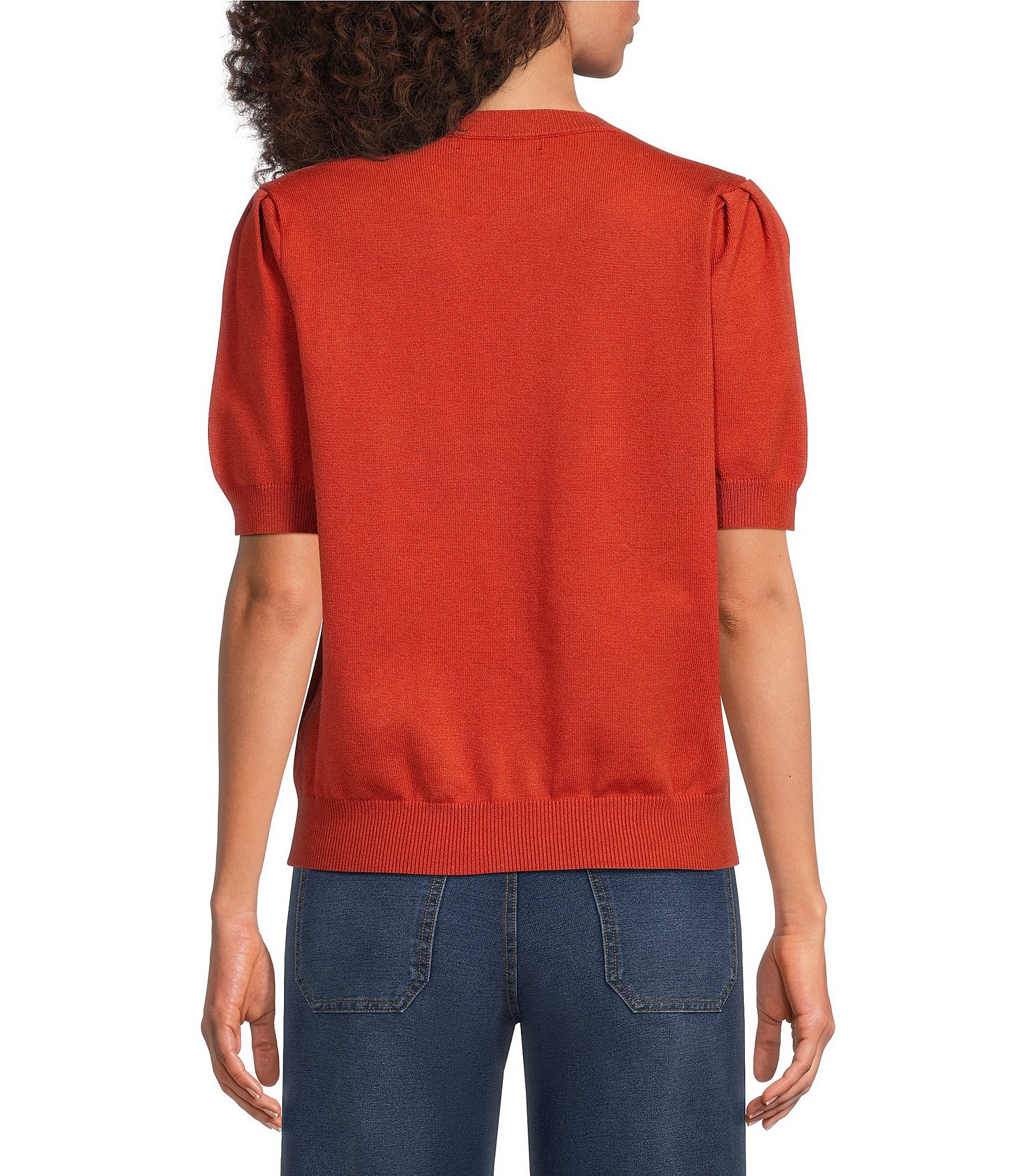 Calessa Knit Crew Neck Short Sleeve Top