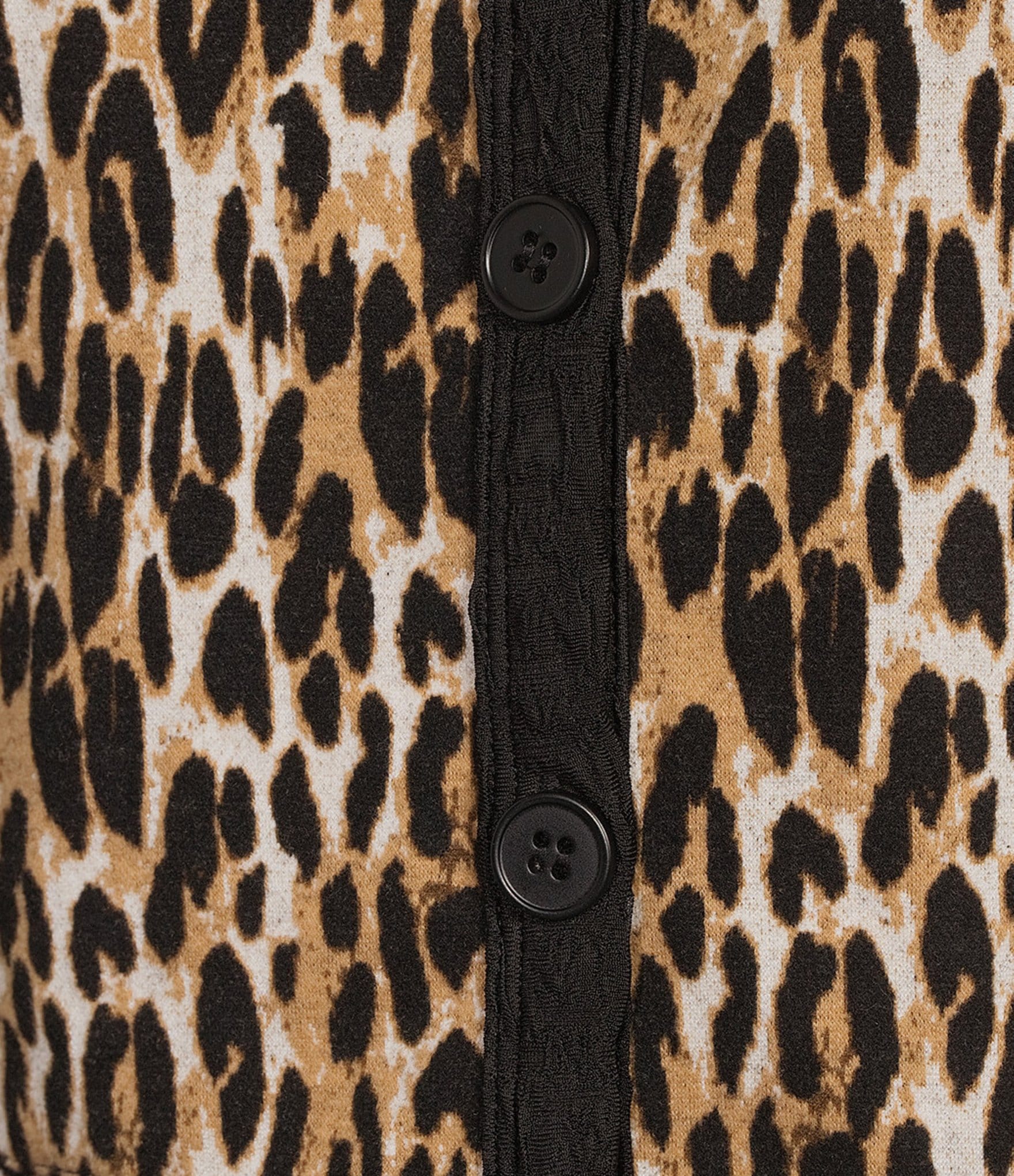 Calessa Knit Leopard Print Round Neck Long Sleeve Button Front Coordinating Jacket