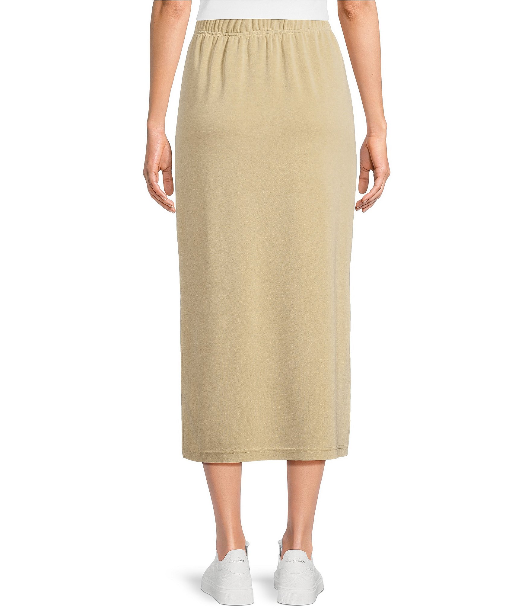 Calessa Knit Modal Shift Midi Skirt