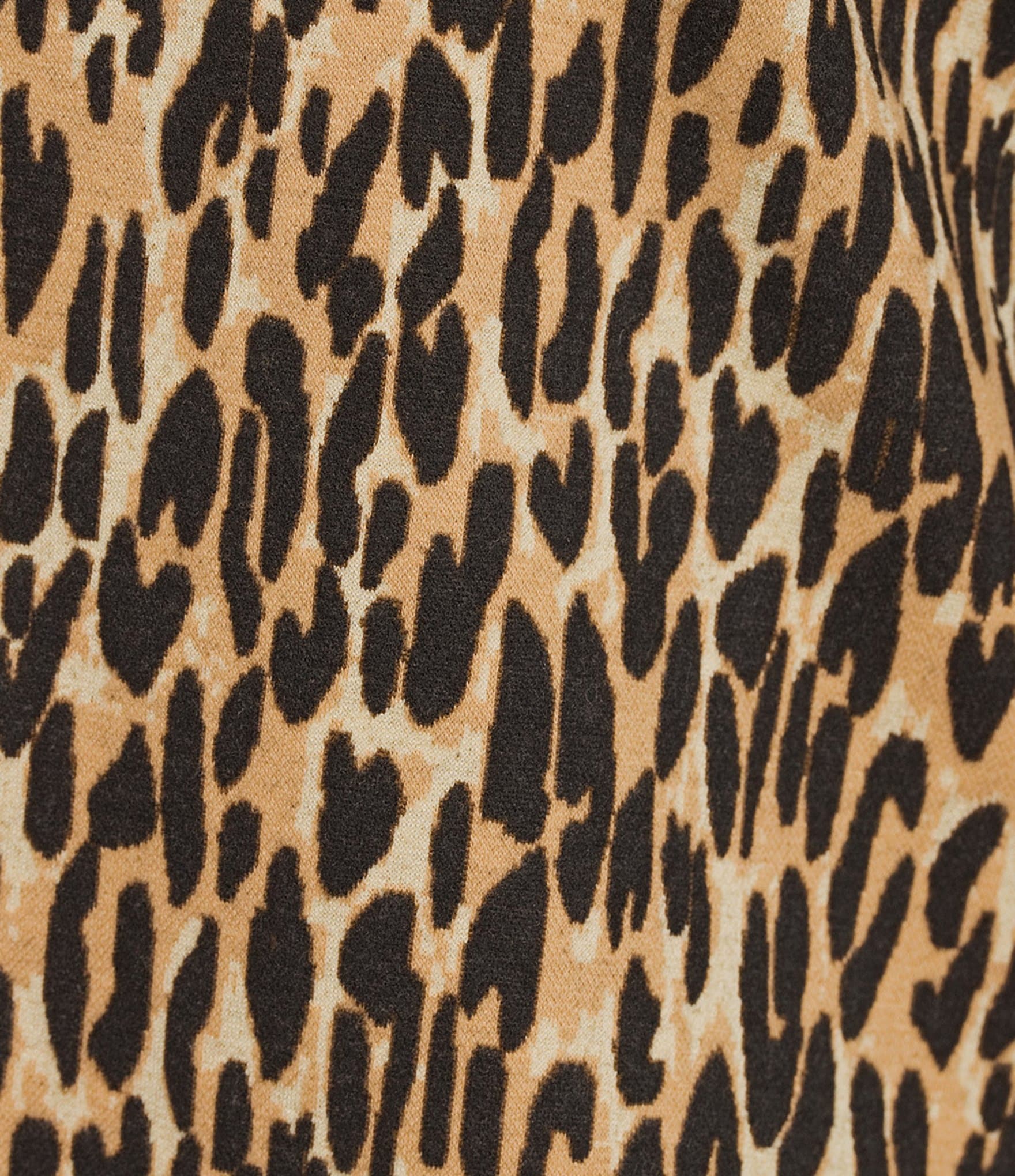 Calessa Plus Size Knit Textured Leopard Print Wire Collar Zip Front 3/4 Sleeve Tunic