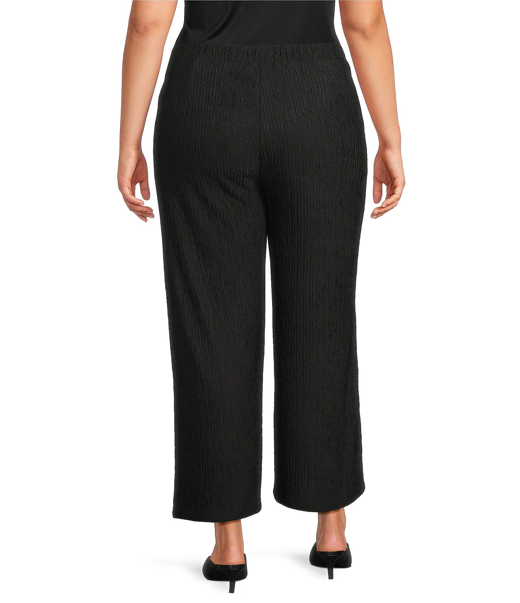 Calessa Plus Size Knit Wide Leg Pull-On Pants