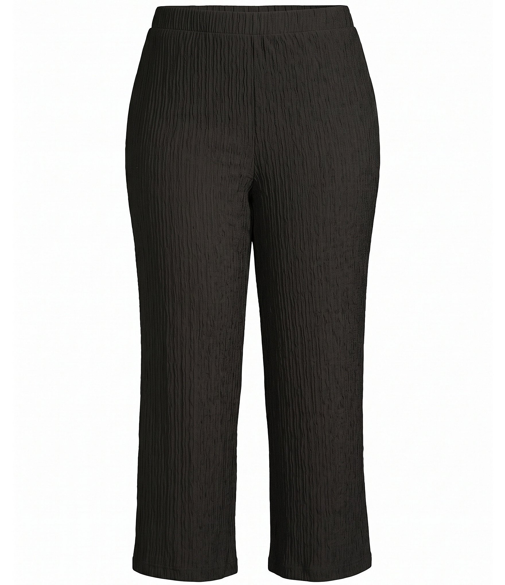 Calessa Plus Size Knit Wide Leg Pull-On Crop Pants