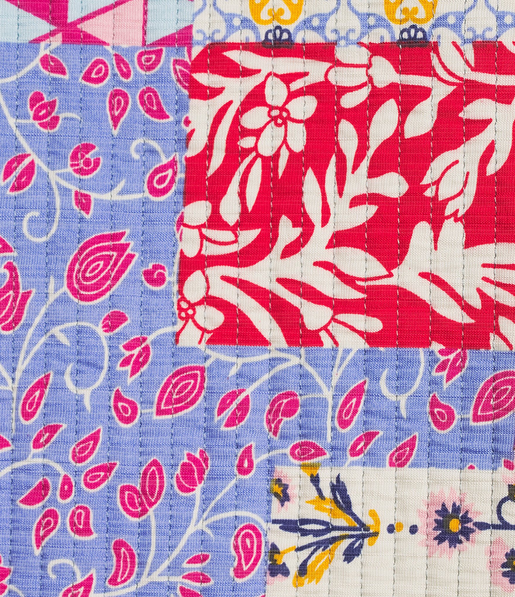 Calessa Plus Size Reversible Quilted Spring Patchwork Printed Band Collar Long Sleeve Shirt Jacket