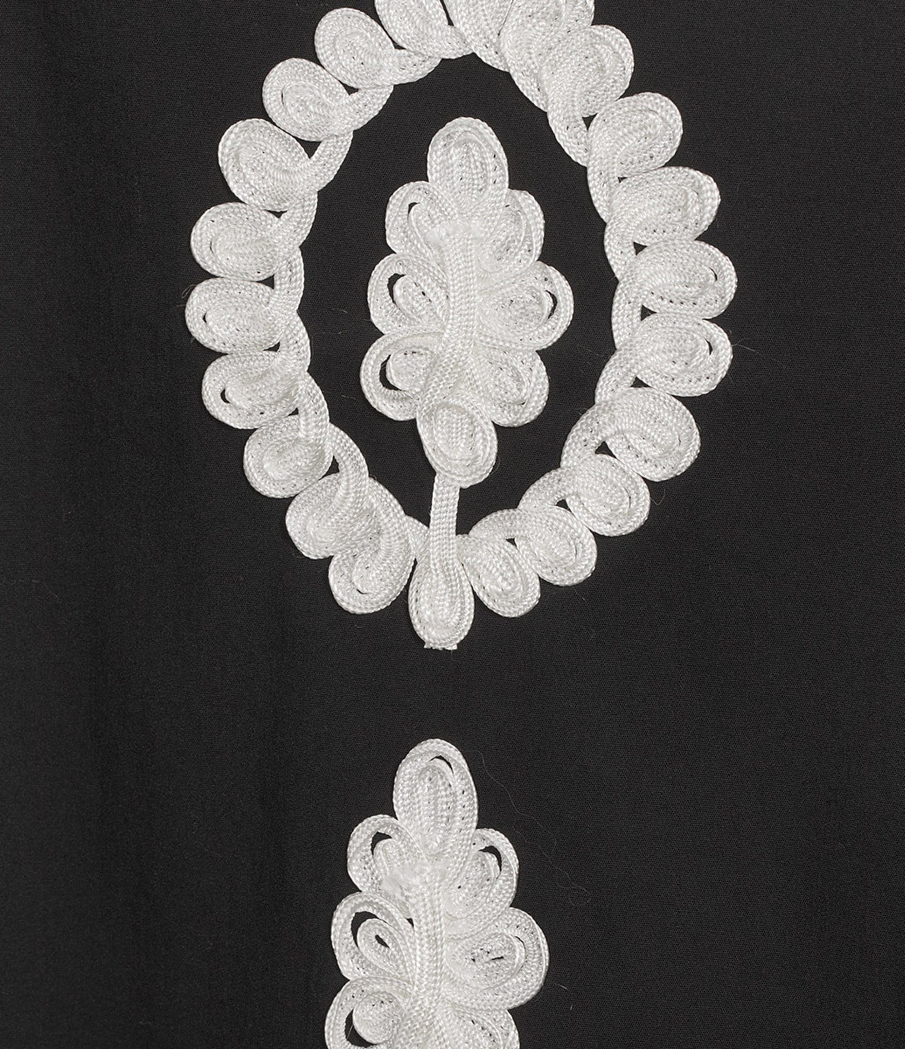 Calessa Plus Size Soutache Embroidered Split V-Neck 3/4 Sleeve Tunic