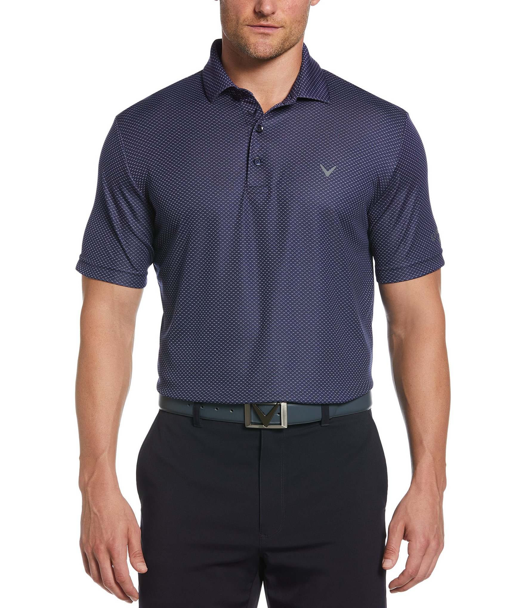 Callaway Pro Spin Chevron Jacquard Short Sleeve Golf Polo Shirt | Dillard's