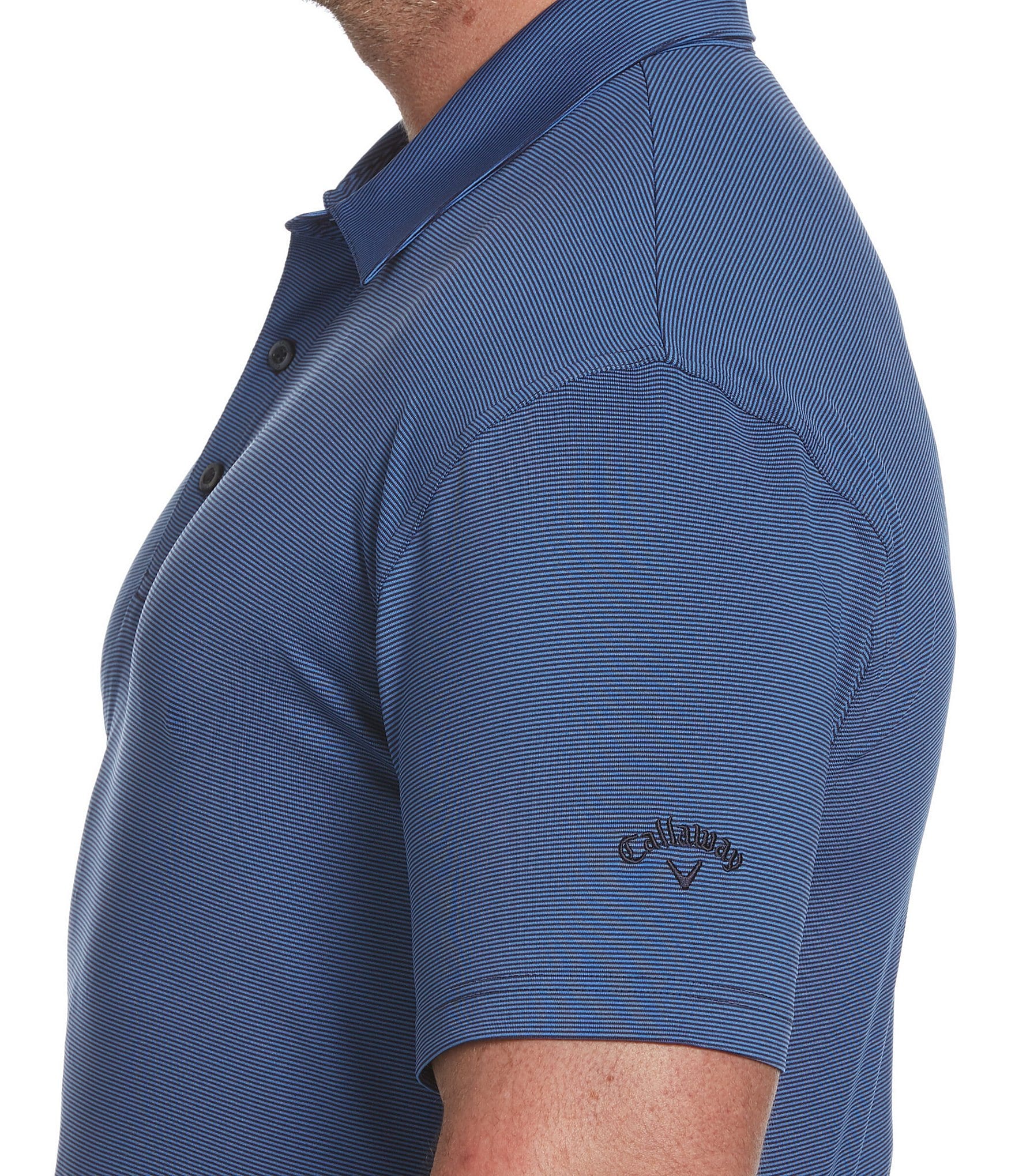 Callaway Big & Tall Fine Line Stripe Stretch Short Sleeve Polo Shirt