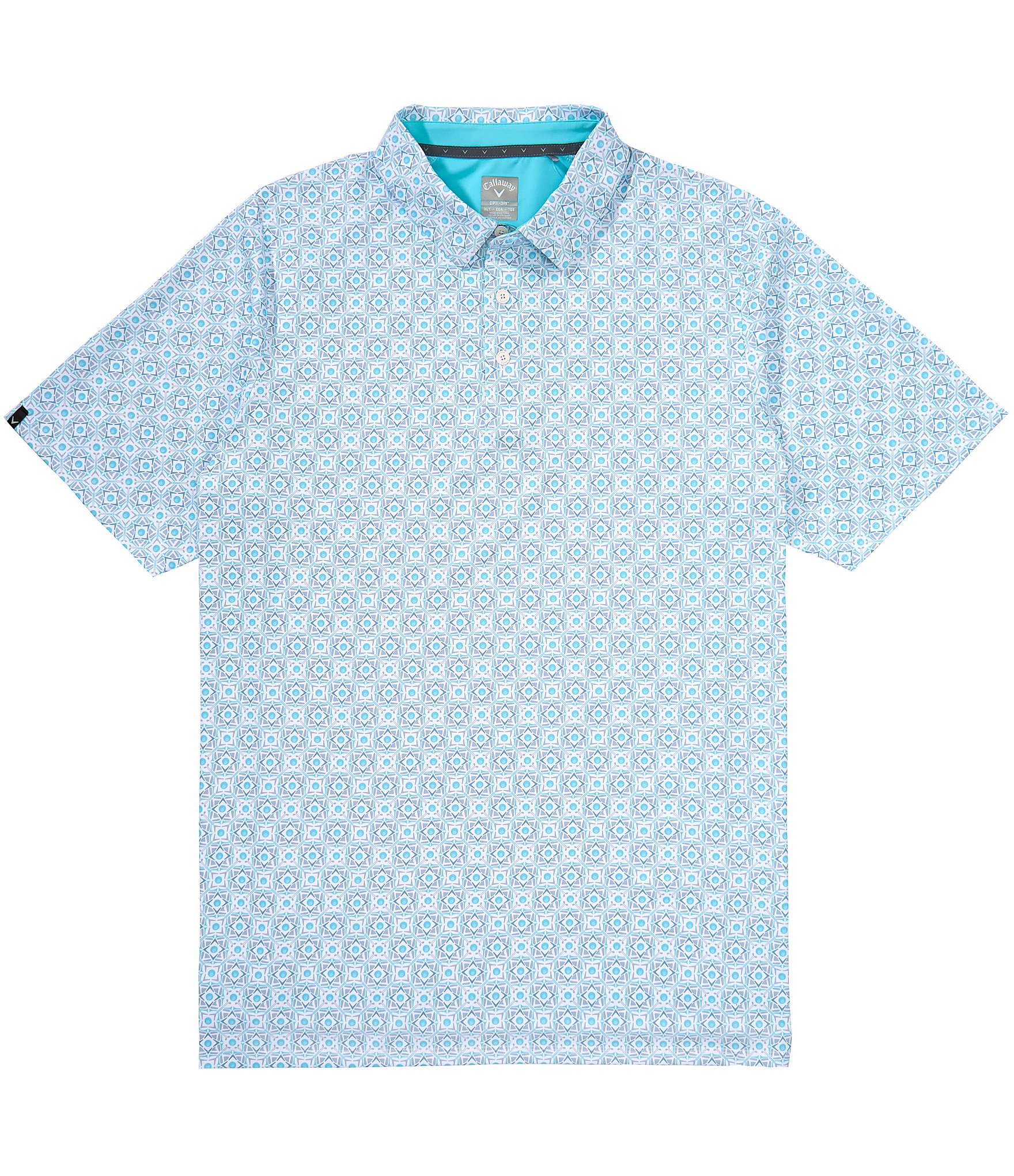 Callaway Big & Tall Foulard Print Performance Stretch Short Sleeve Polo Shirt