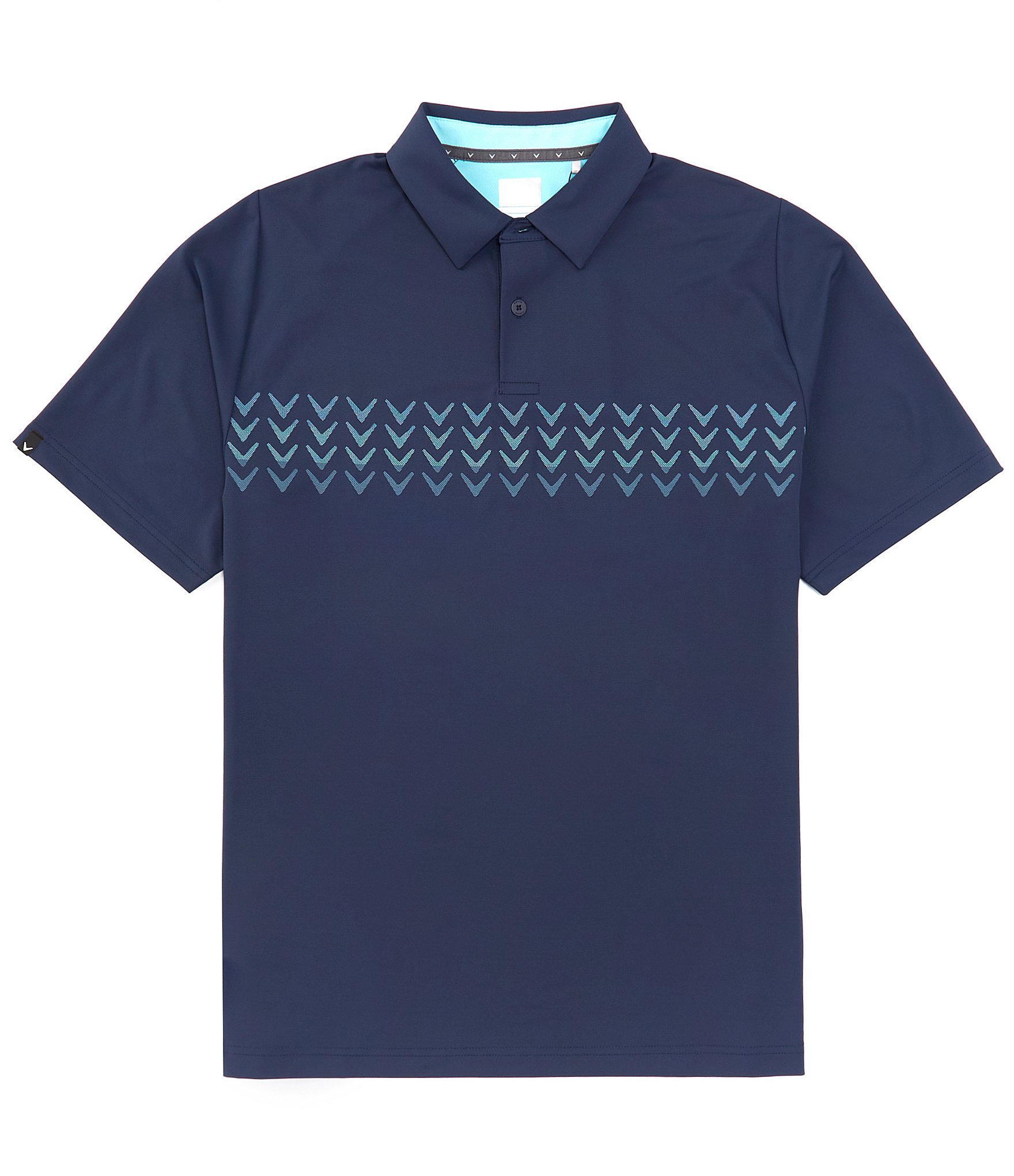 Callaway Chevron Block Print Printed Short Sleeve Golf Polo Shirt