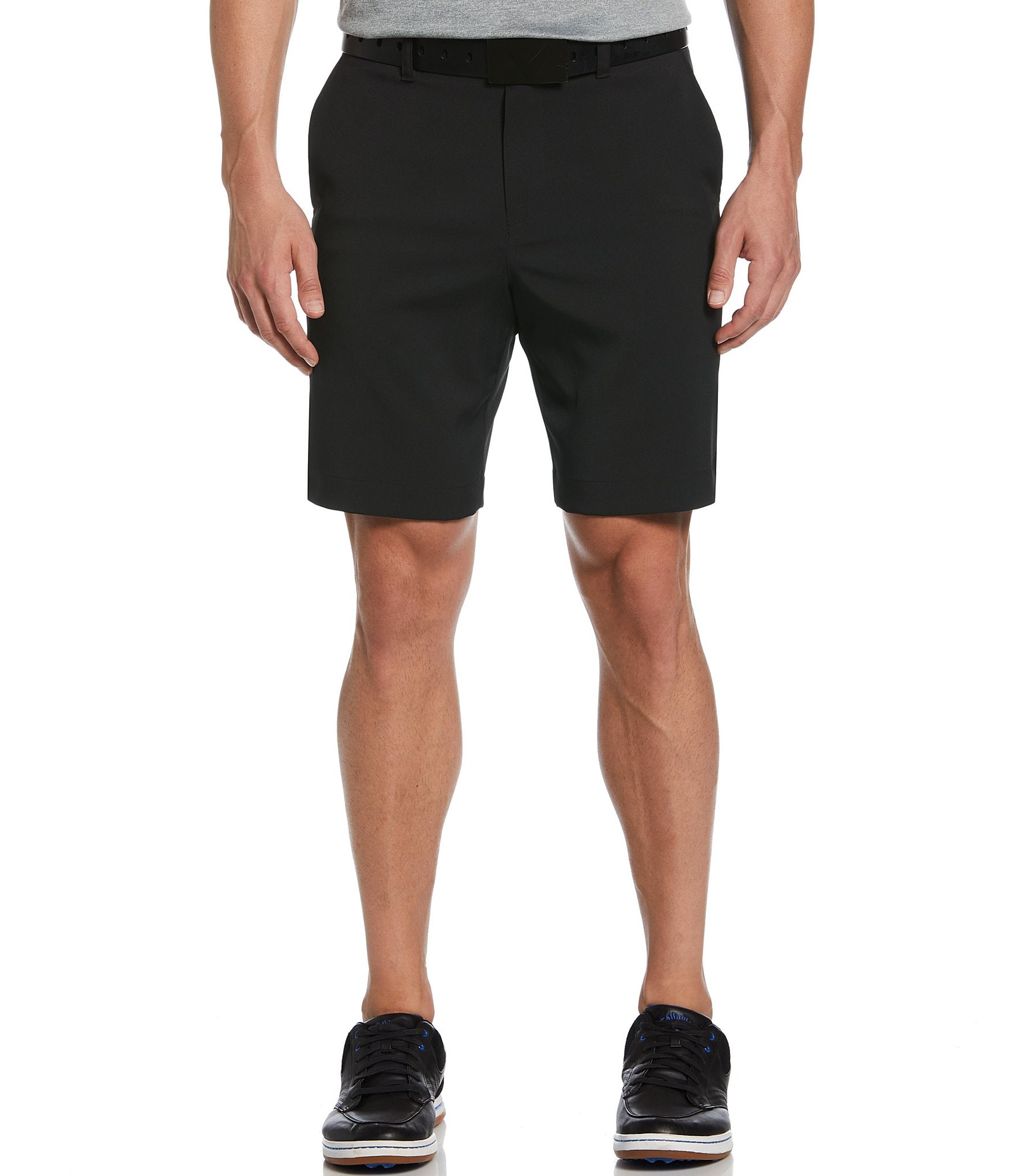 Callaway Classic Fit Flat Front Opti-Stretch Active Waistband Solid 9#double; Inseam Shorts