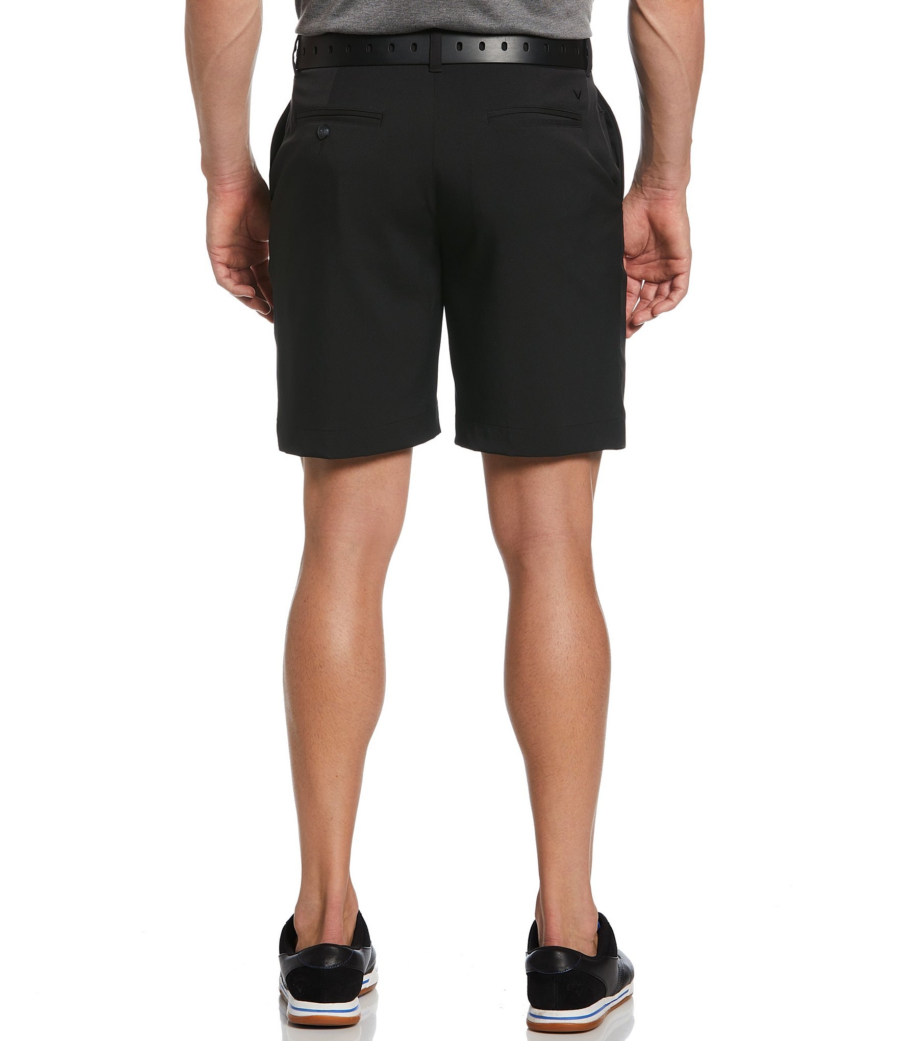 Callaway Classic Fit Flat Front Opti-Stretch Active Waistband Solid 9#double; Inseam Shorts